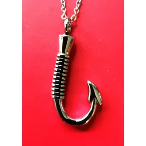 Cremation Jewelry Pendant and necklace | Fish Hook For Dad Ash Cremation Pendant | Quality Urns For Less