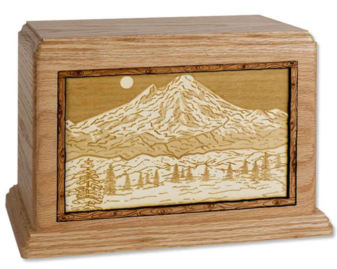 Cremation Urn with Mount Baker Scene