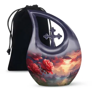 Crimson Twilight on Urn, Lovingly Preserving the Ashen Remembrance