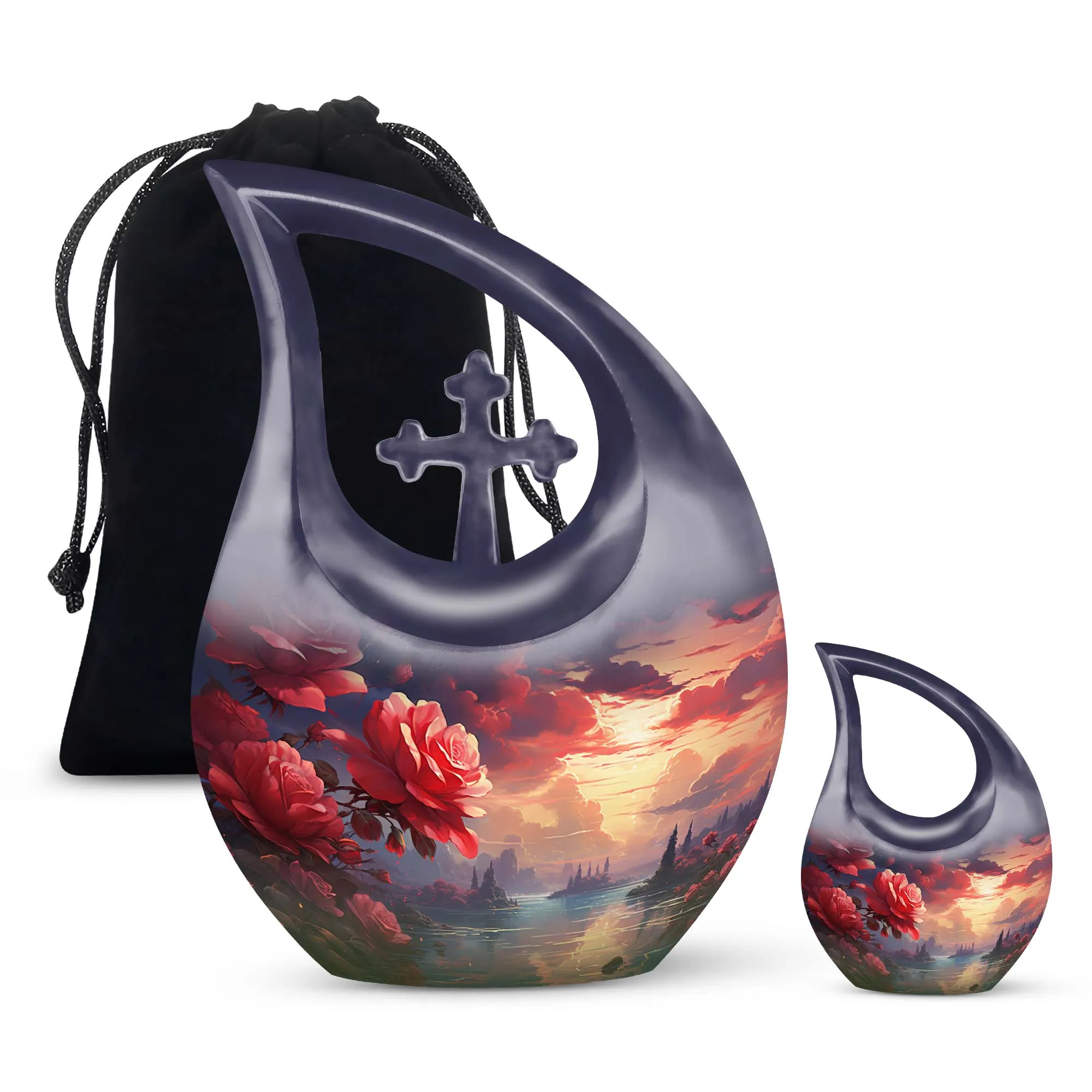 Crimson Twilight on Urn, Lovingly Preserving the Ashen Remembrance
