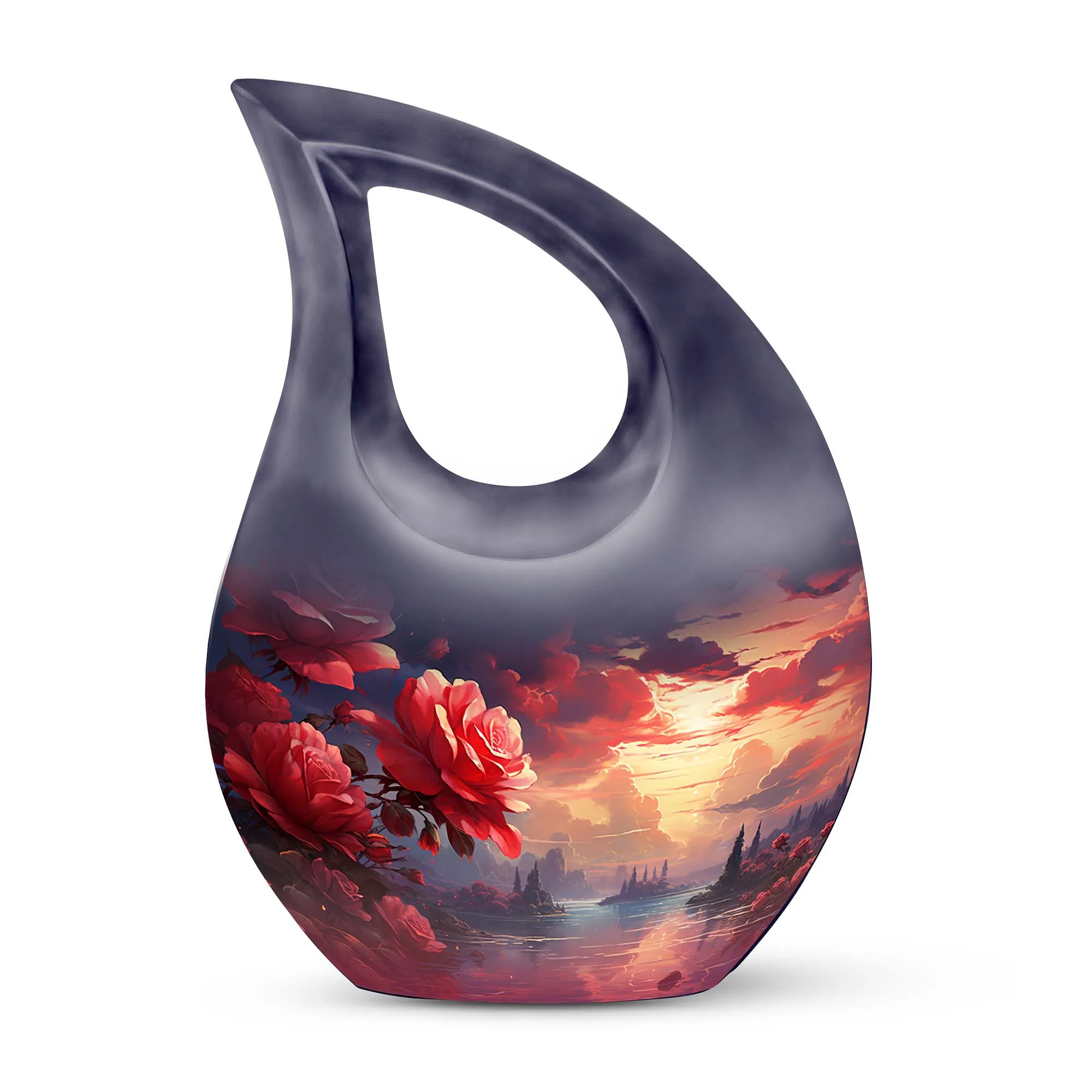 Crimson Twilight on Urn, Lovingly Preserving the Ashen Remembrance