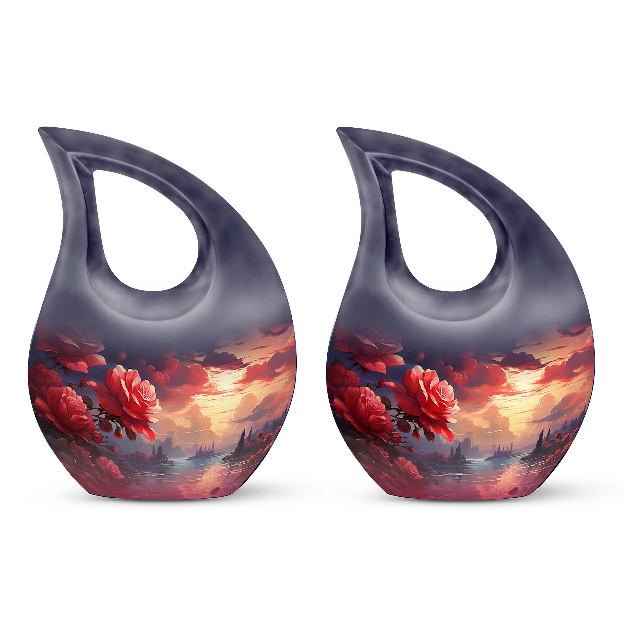 Crimson Twilight on Urn, Lovingly Preserving the Ashen Remembrance
