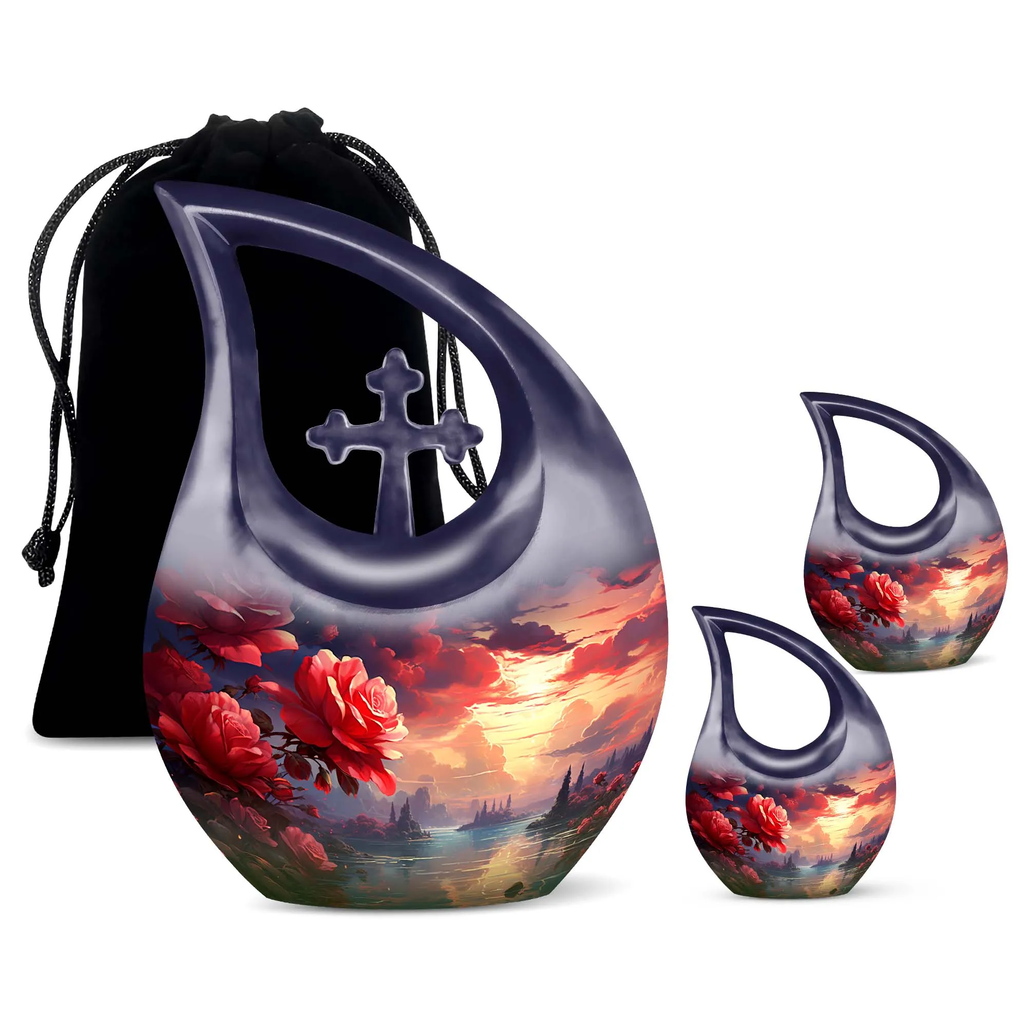 Crimson Twilight on Urn, Lovingly Preserving the Ashen Remembrance