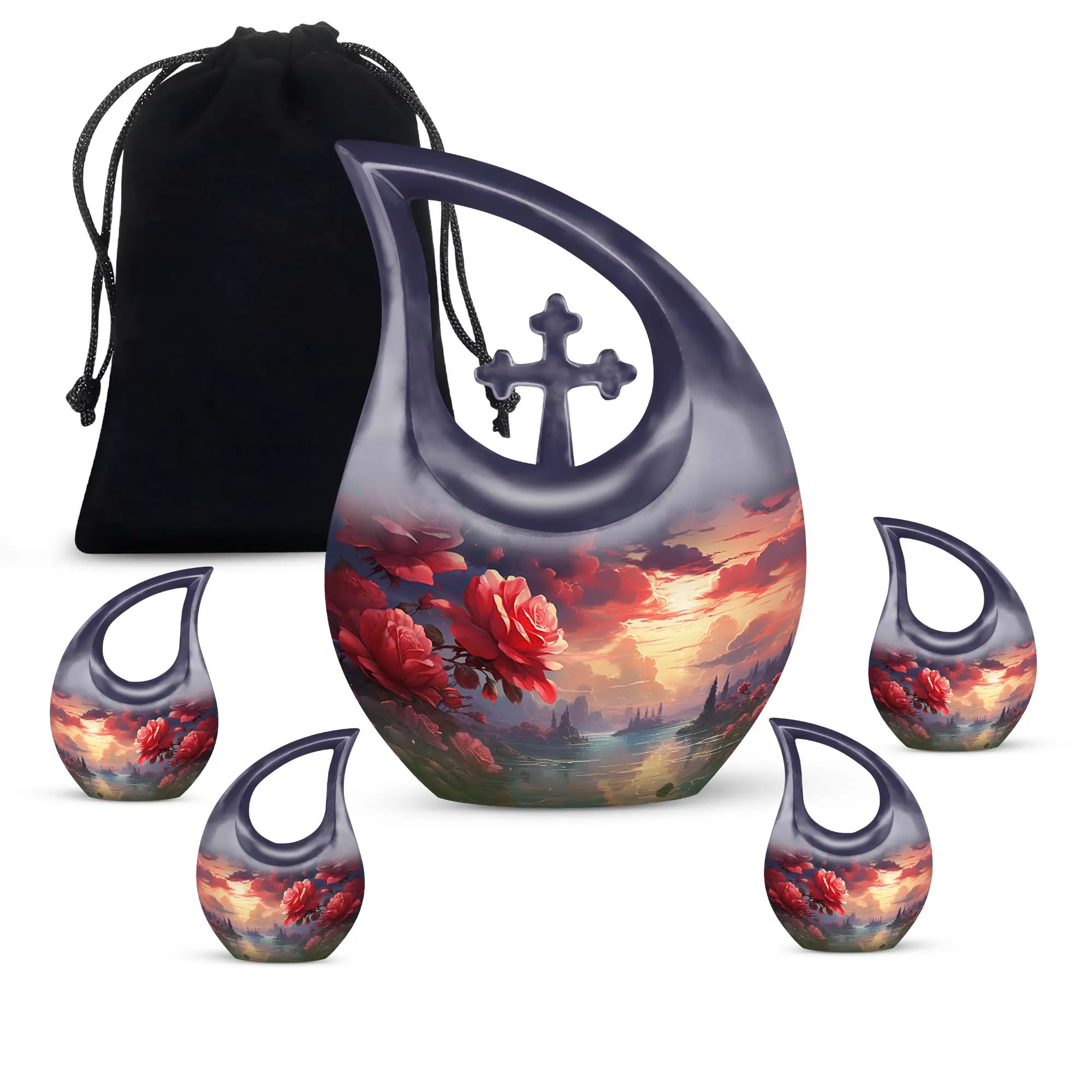 Crimson Twilight on Urn, Lovingly Preserving the Ashen Remembrance
