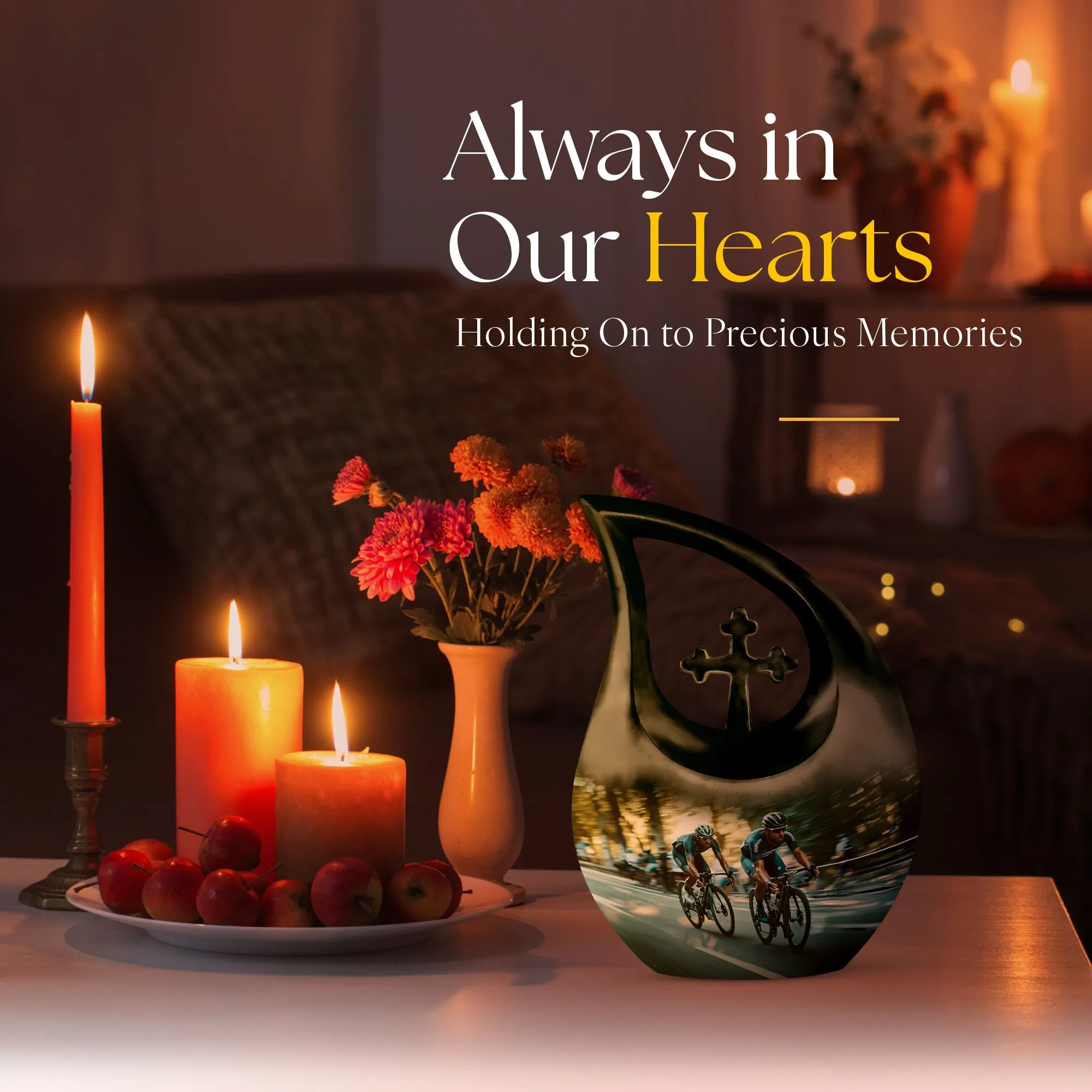 Cross Drop Race Urn: Distinct Keepsake Urn for Ashes Memorial