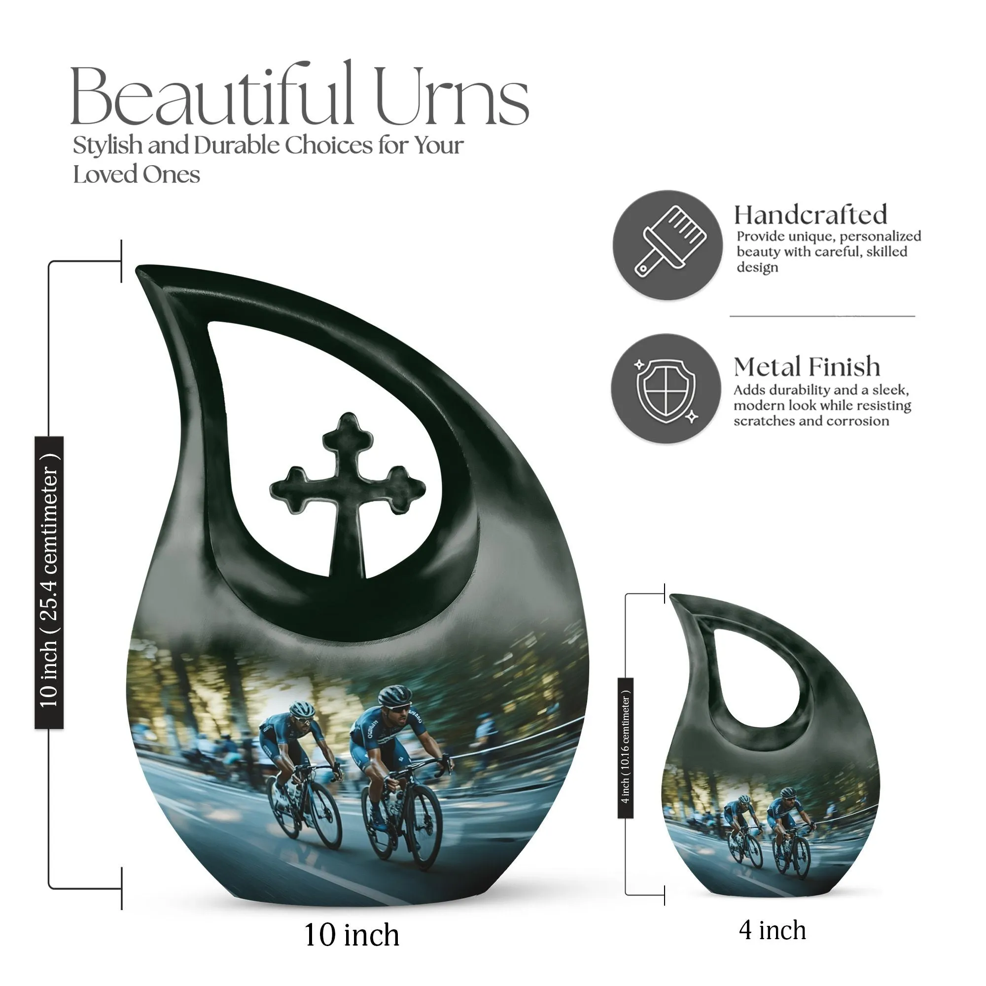 Cross Drop Race Urn: Distinct Keepsake Urn for Ashes Memorial
