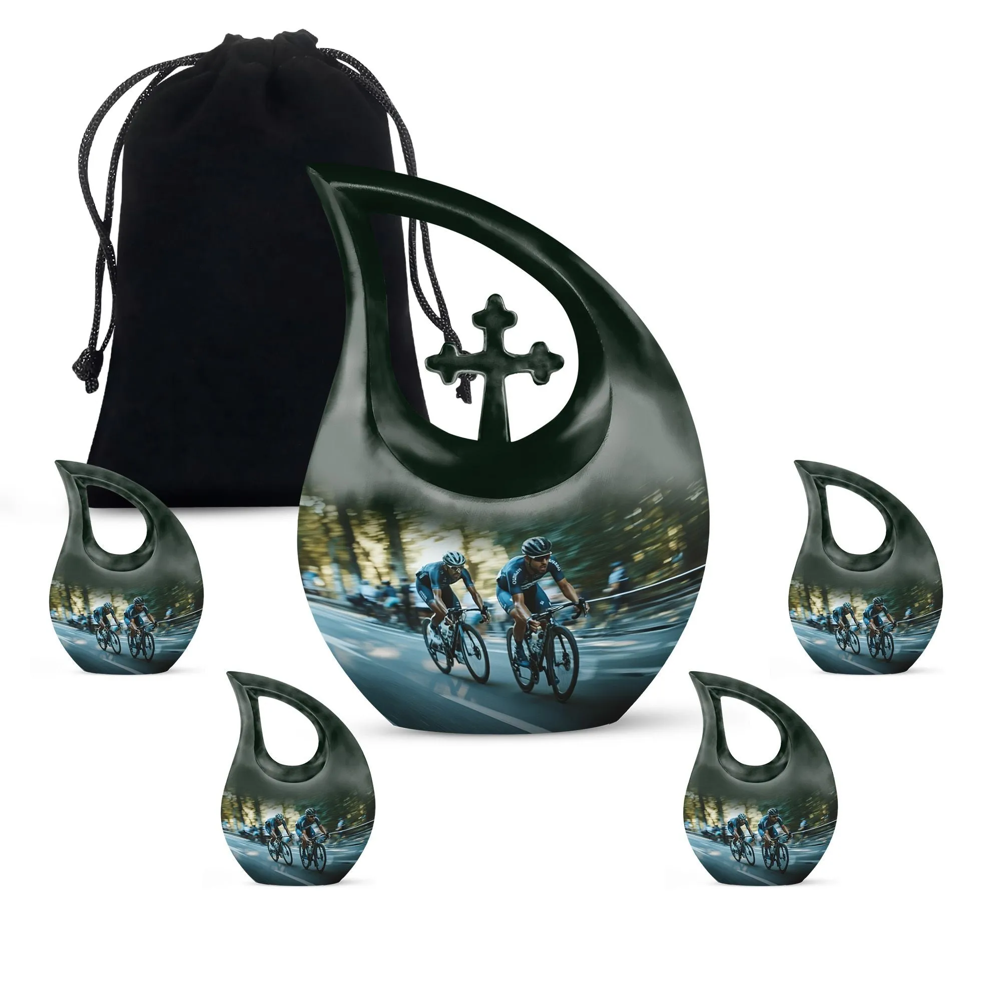 Cross Drop Race Urn: Distinct Keepsake Urn for Ashes Memorial