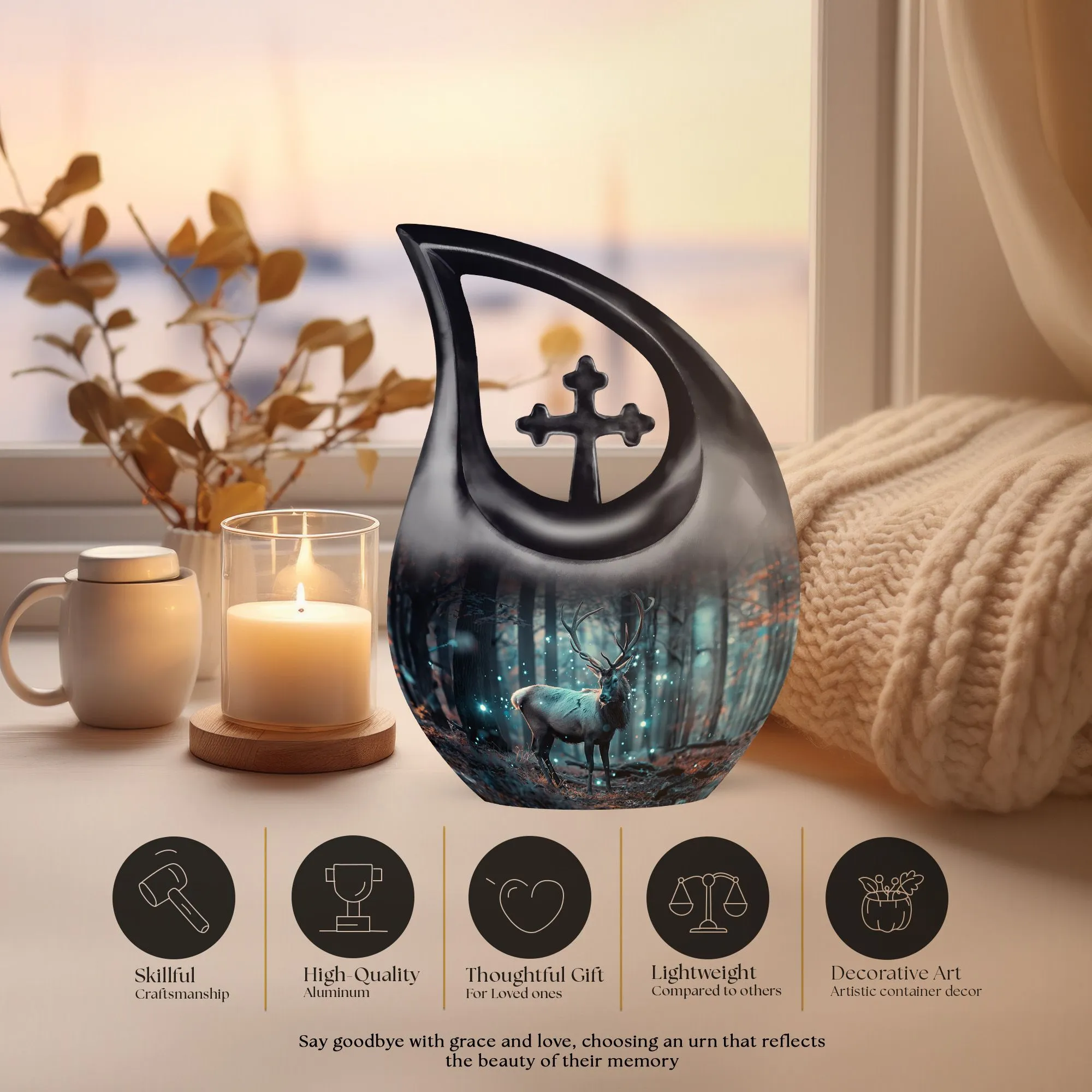 Deer Cremation Urn- Personalized Container For Human Ashes