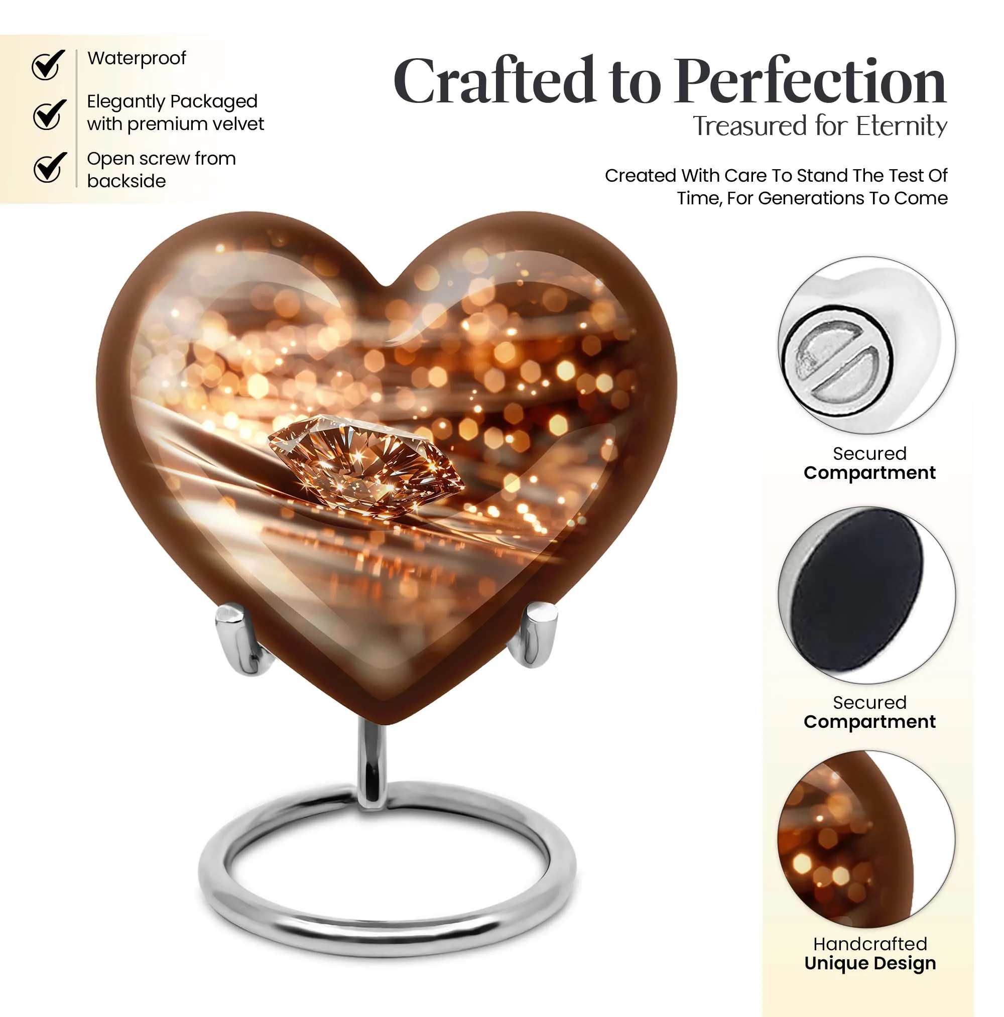 Diamond Cremation Urn - Forever Memorial for Adults