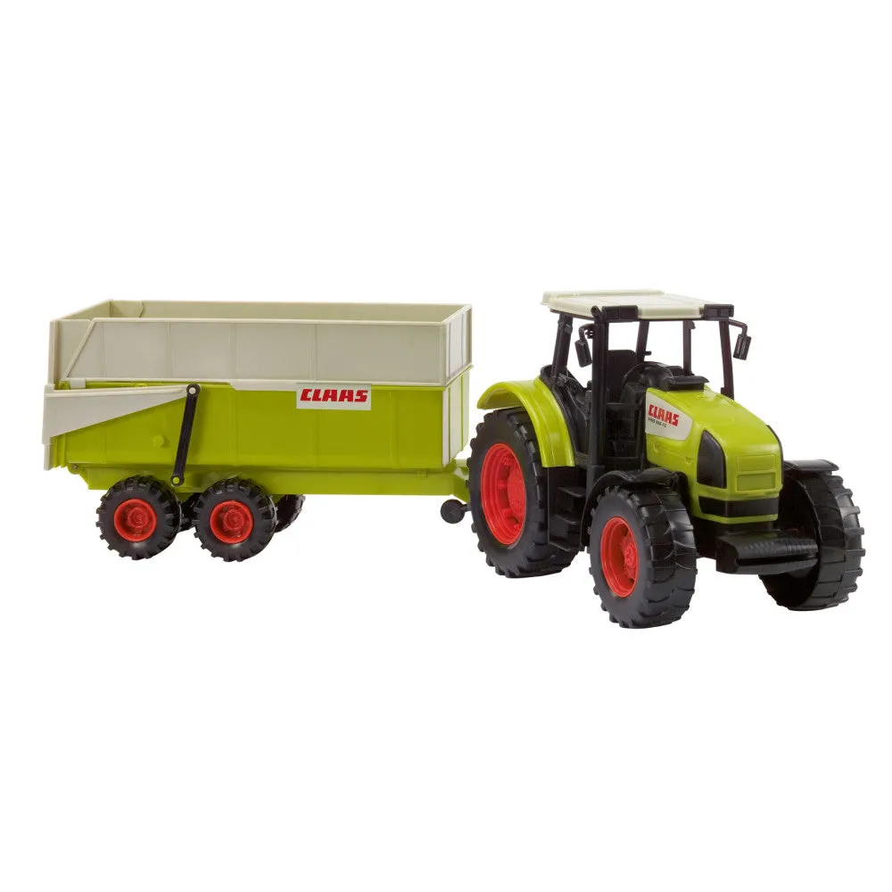 Dickie Toys Claas Large Scale Toy Tractor with Tiltable Trailer