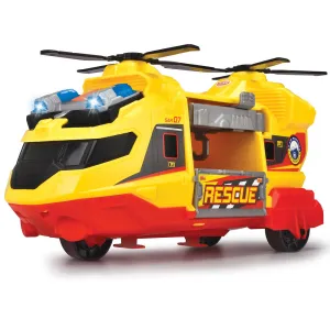 Dickie Toys Multi-Color Rescue Helicopter with Extendable Crane, Lights & Sounds - Yellow & Red