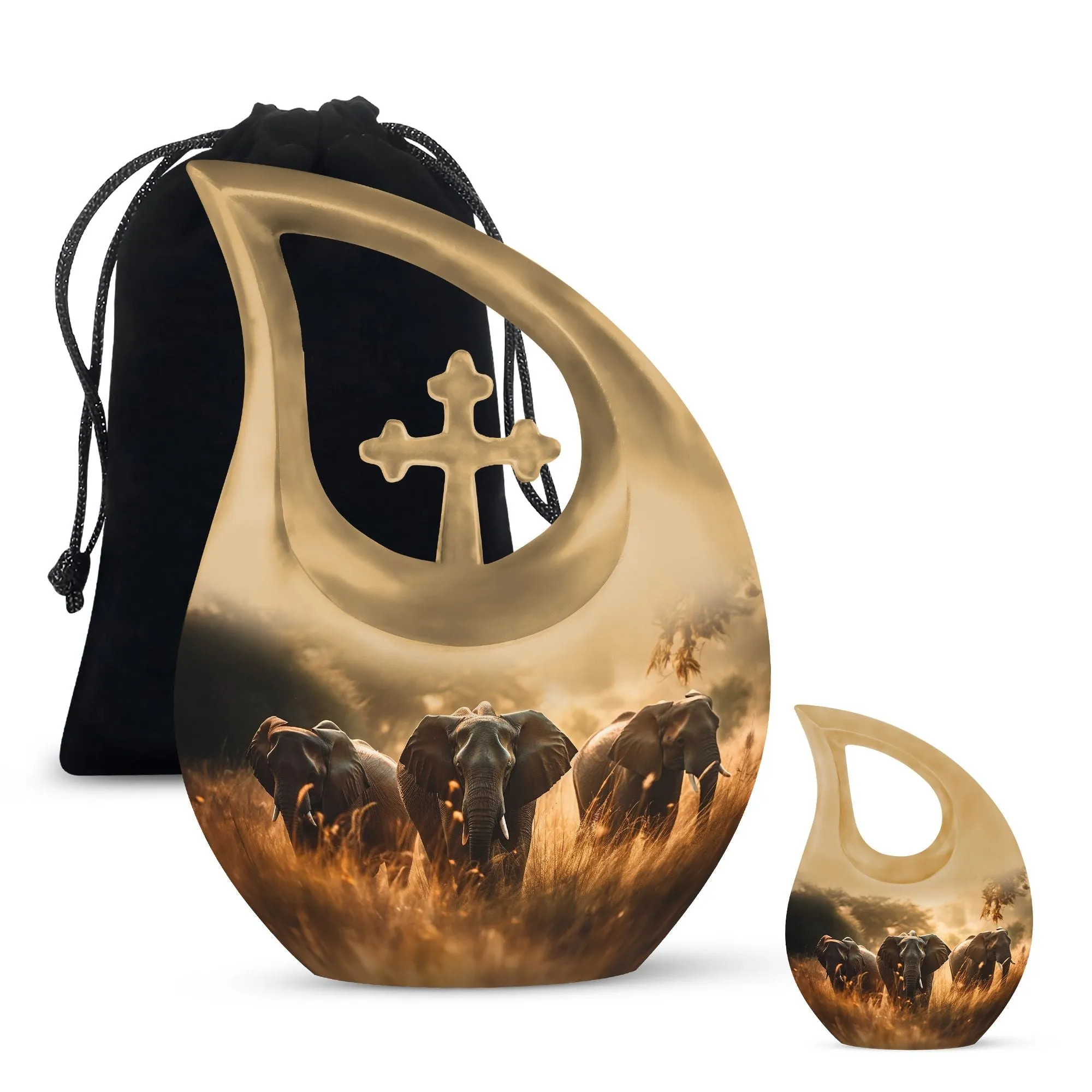 Divine Elephant Memorial - An Crafted Aluminium Cremation Urn