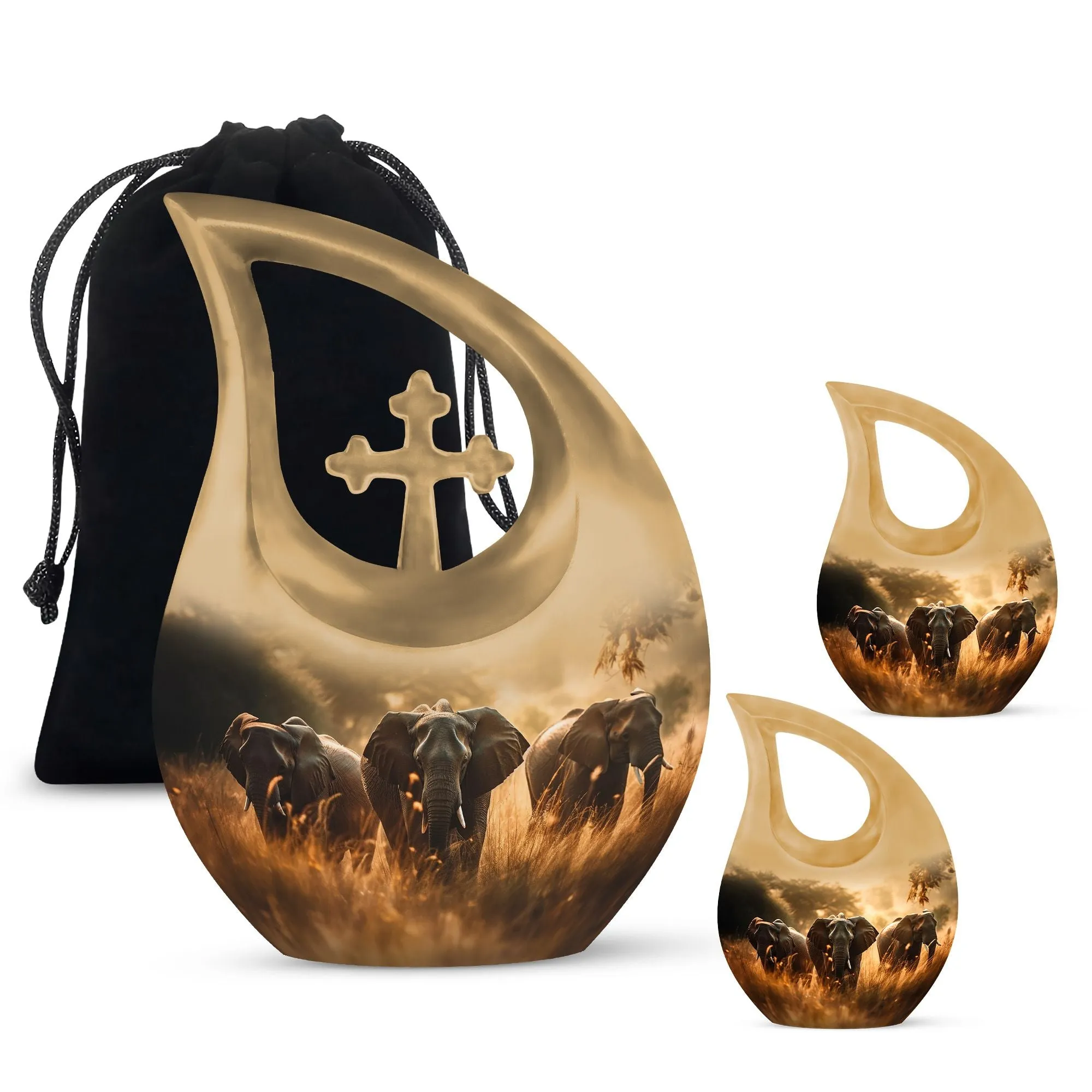 Divine Elephant Memorial - An Crafted Aluminium Cremation Urn