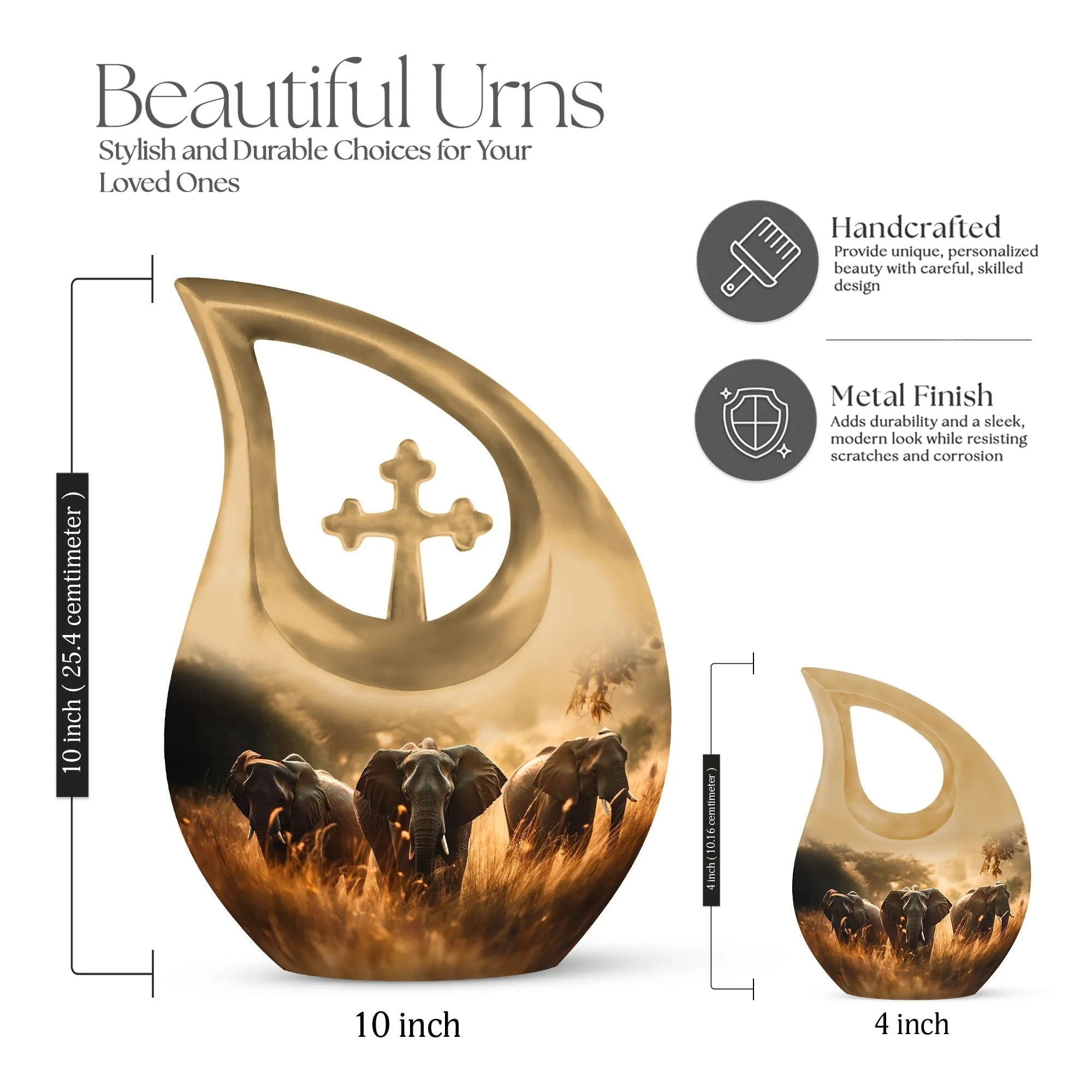 Divine Elephant Memorial - An Crafted Aluminium Cremation Urn