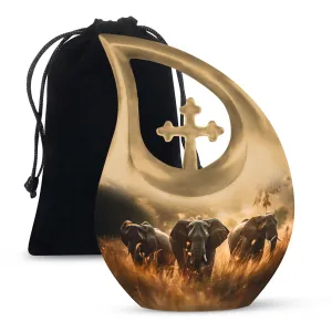 Divine Elephant Memorial - An Crafted Aluminium Cremation Urn