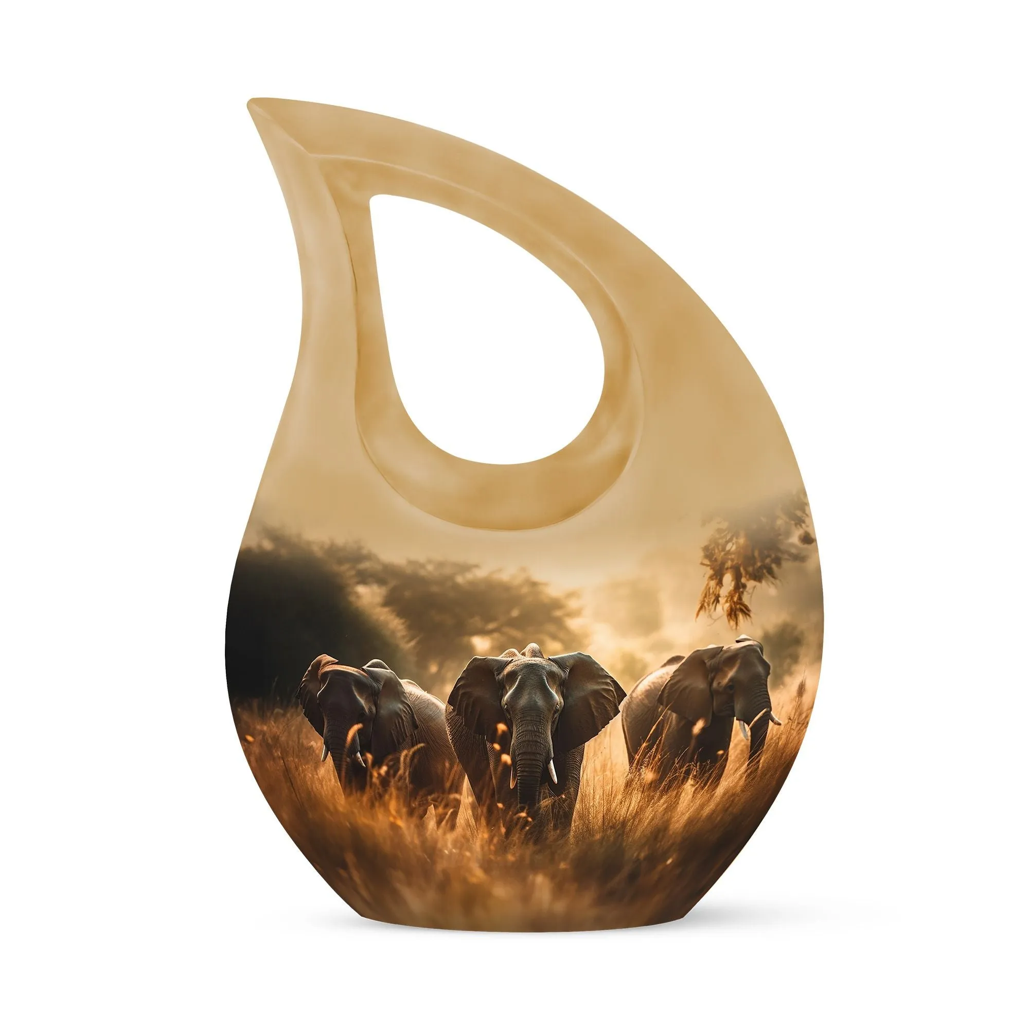 Divine Elephant Memorial - An Crafted Aluminium Cremation Urn