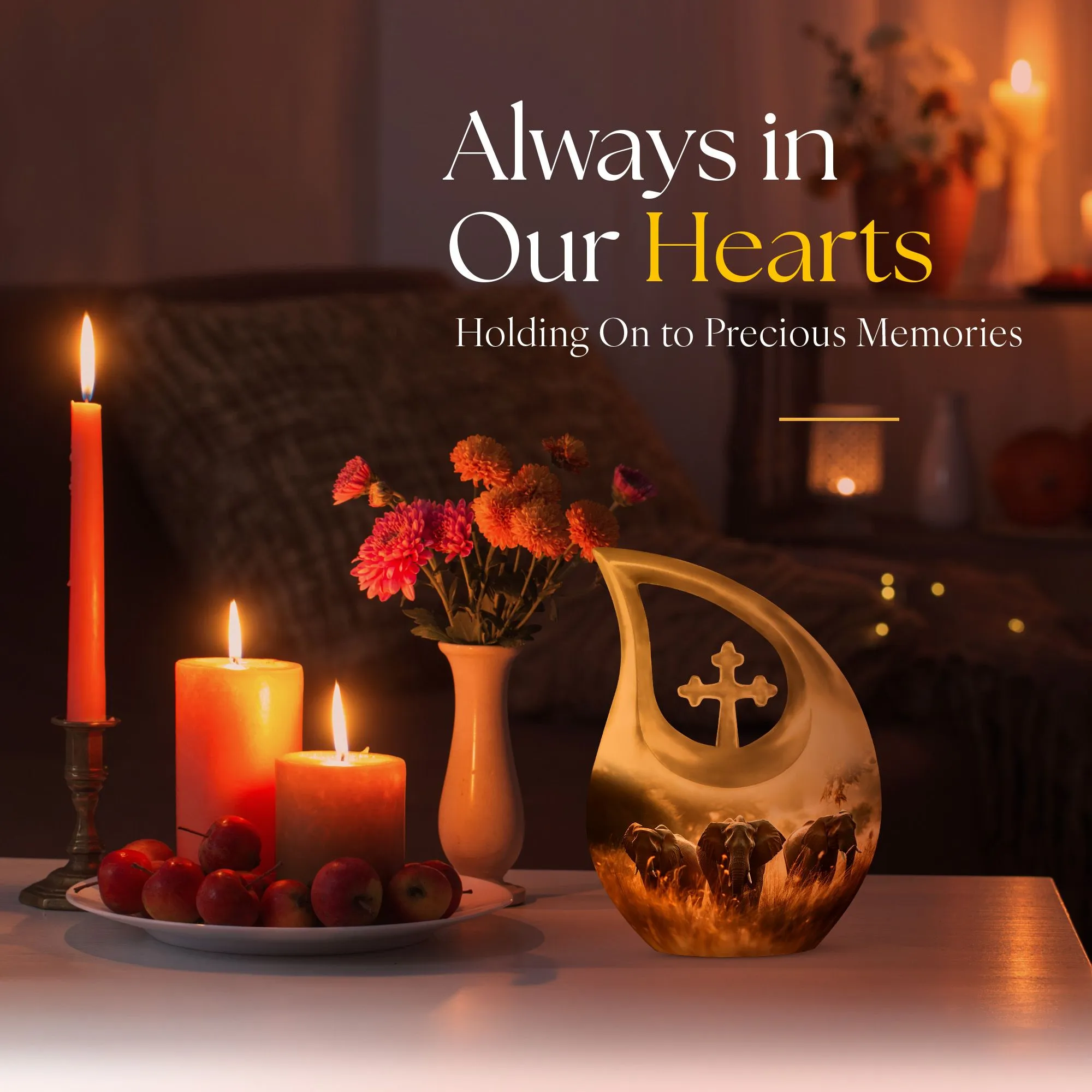 Divine Elephant Memorial - An Crafted Aluminium Cremation Urn
