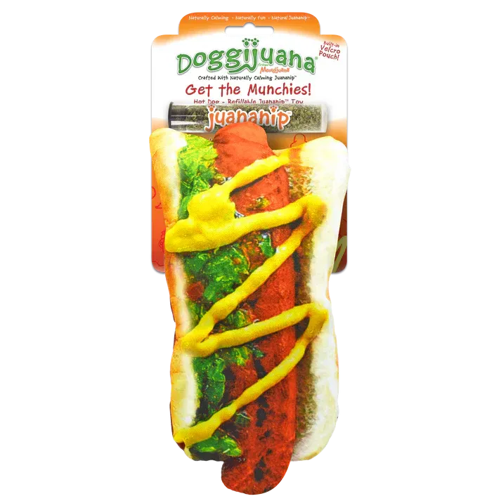 Doggijuana Get the Munchies Refillable Hot Dog Toy
