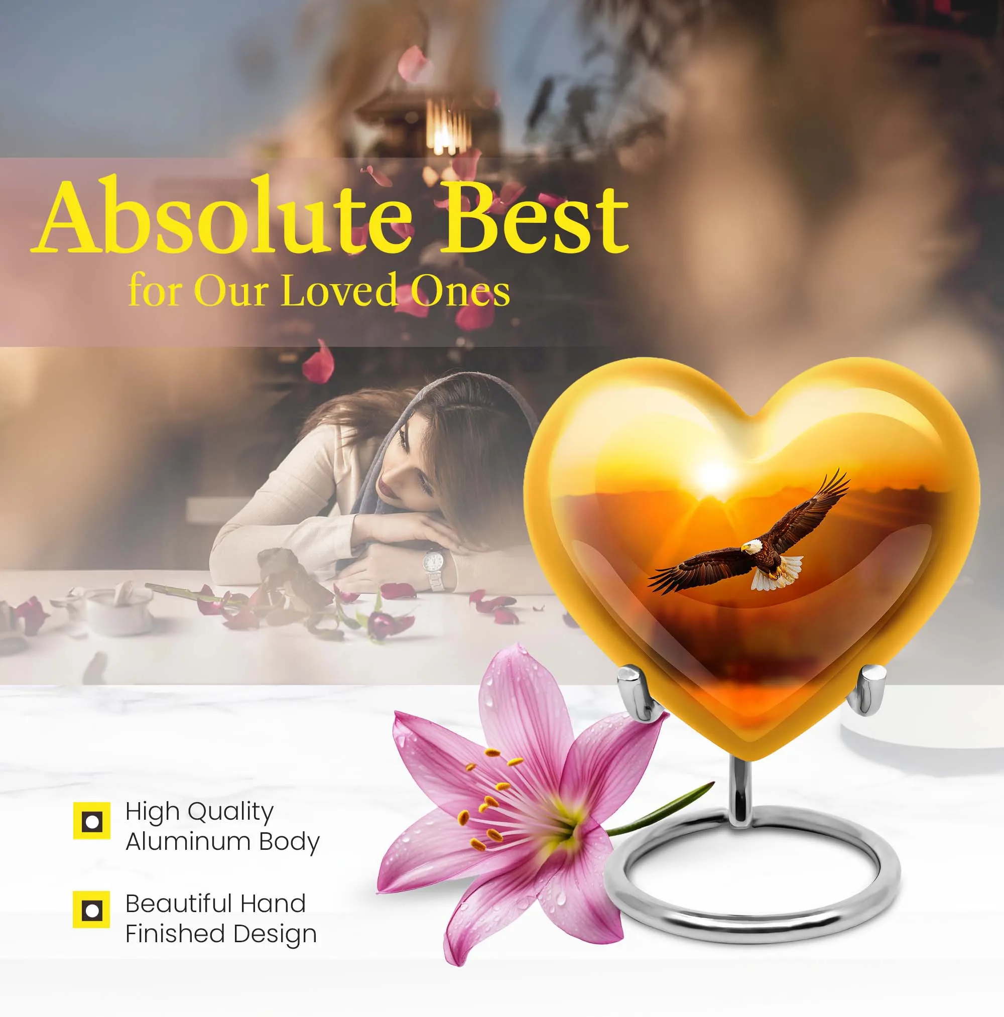 EAGLE Tribute - Heartfelt Memorial Medium Cremation Urn