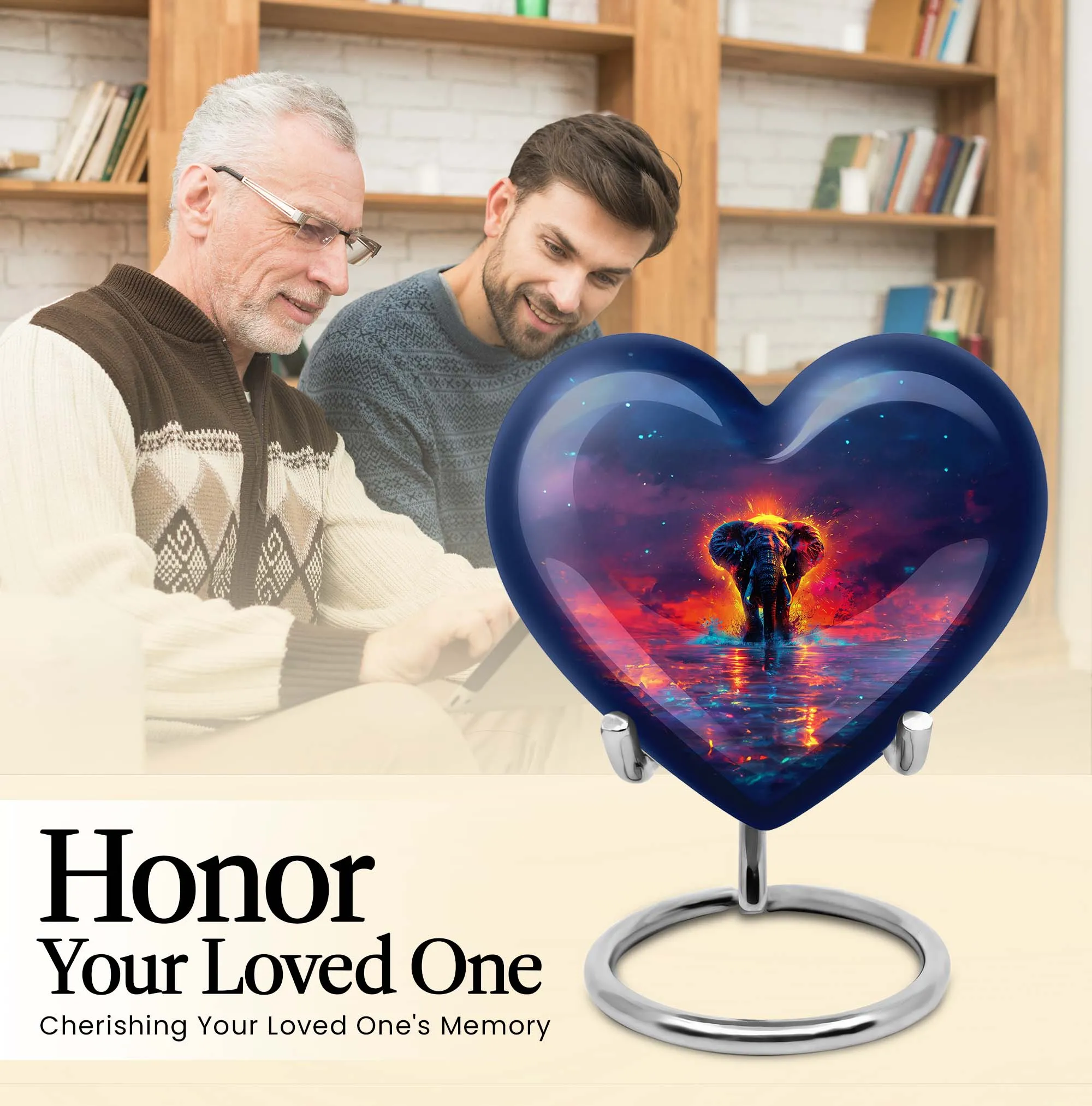 Elephant Memorial Men's Tribute - A Cremation Urn Like No Other