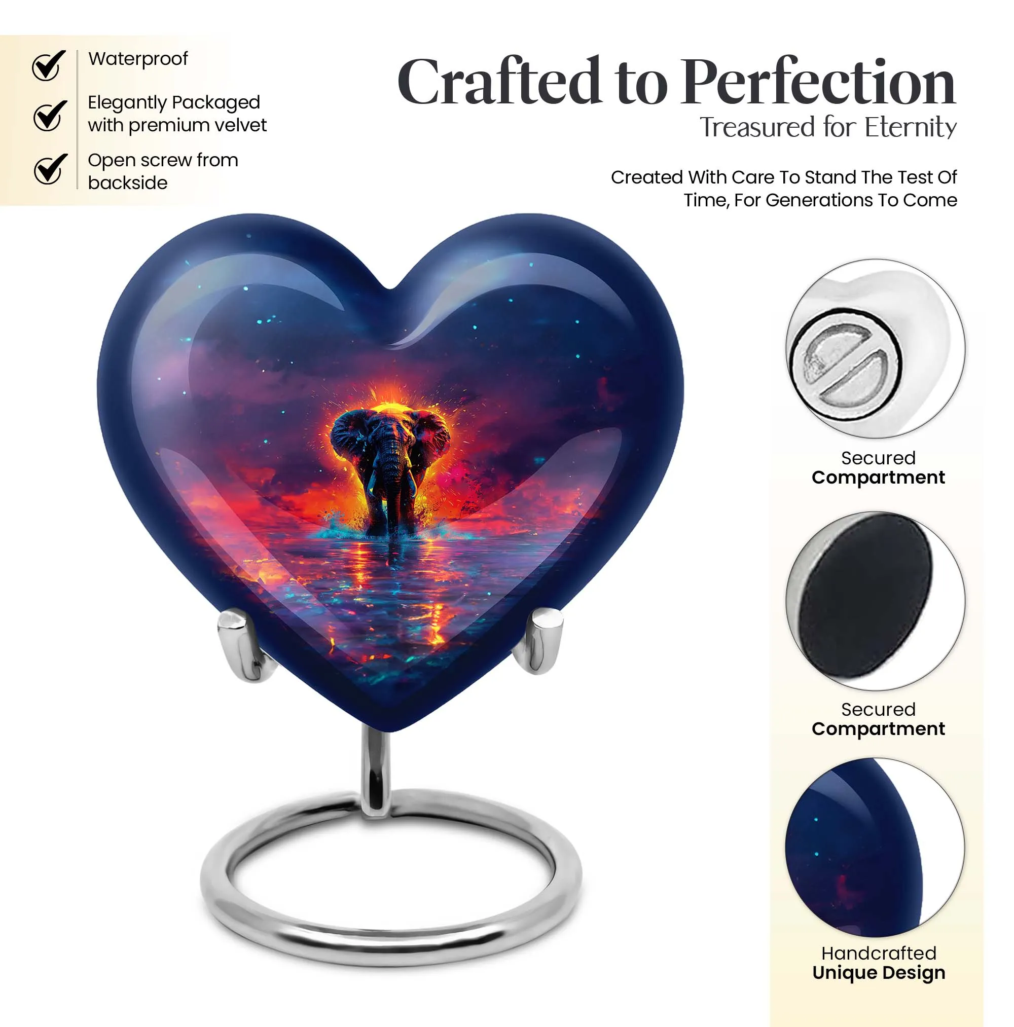 Elephant Memorial Men's Tribute - A Cremation Urn Like No Other