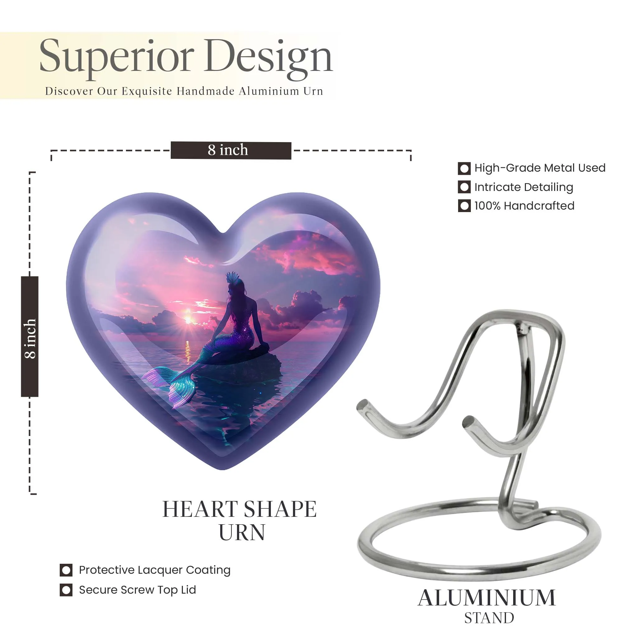 Enchanting Butterfly Mermaid Urn Radiating Love and Memories