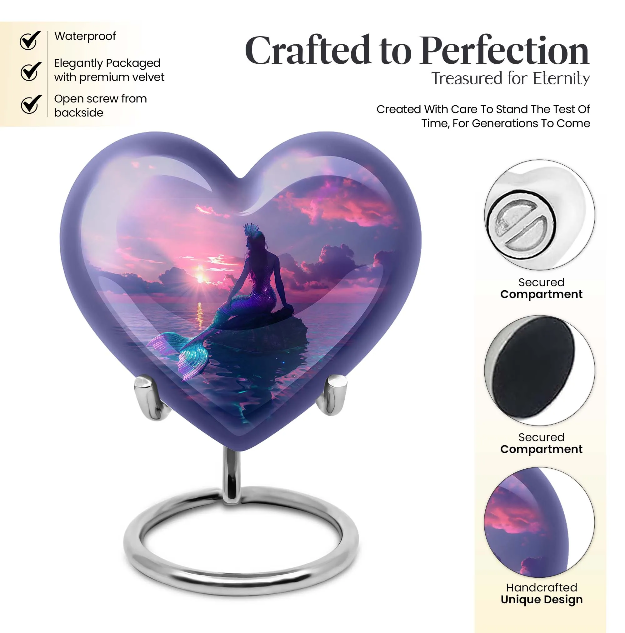 Enchanting Butterfly Mermaid Urn Radiating Love and Memories
