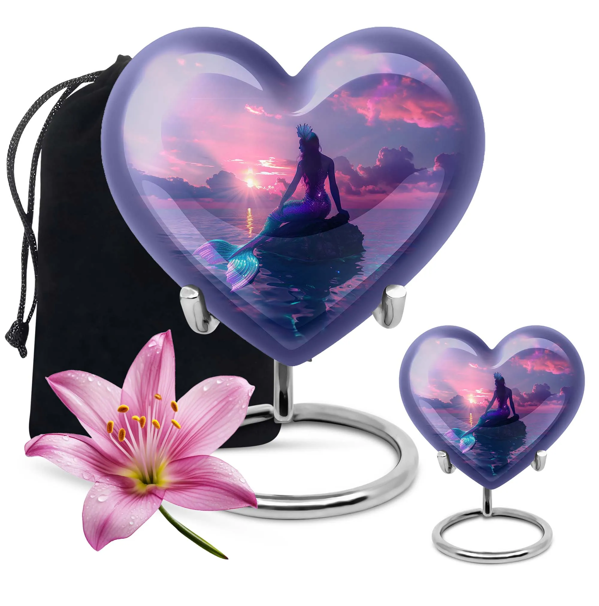 Enchanting Butterfly Mermaid Urn Radiating Love and Memories