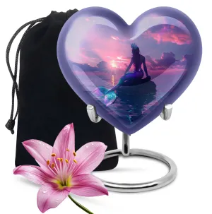 Enchanting Butterfly Mermaid Urn Radiating Love and Memories