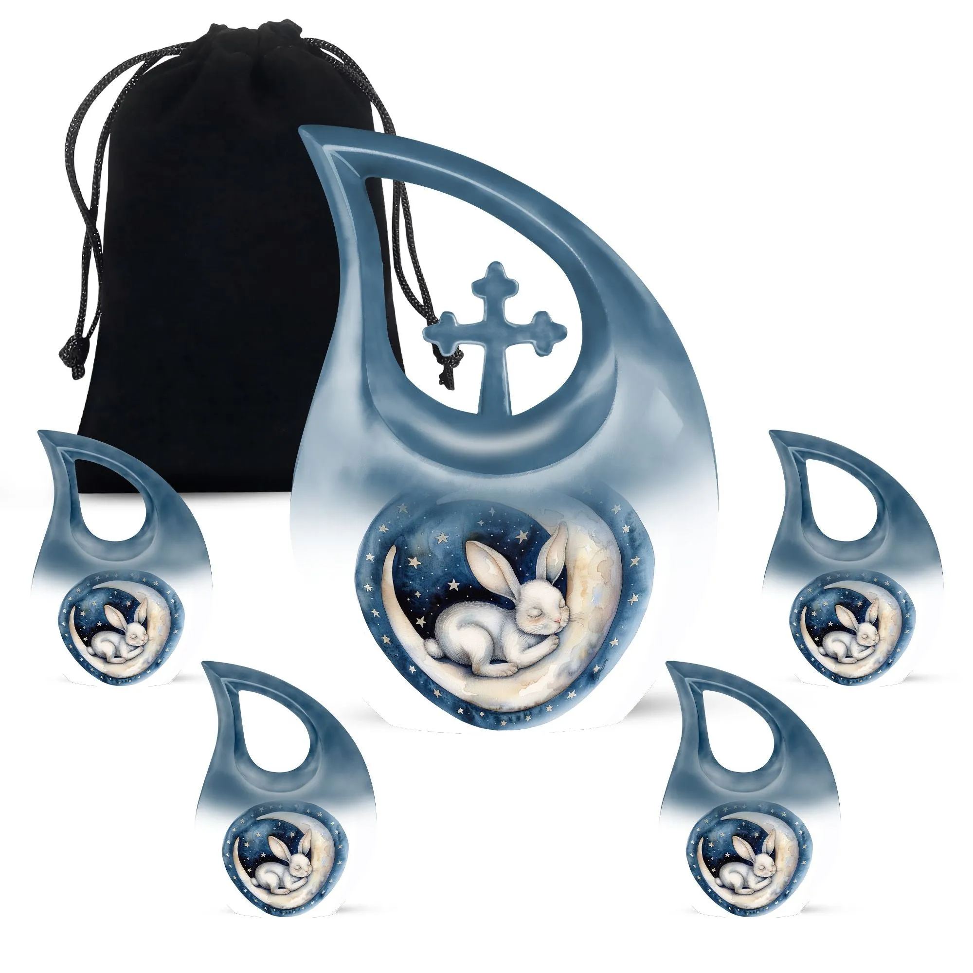 Extra Large White Bunny Moon Tribute - Memorial Cremation Vessel