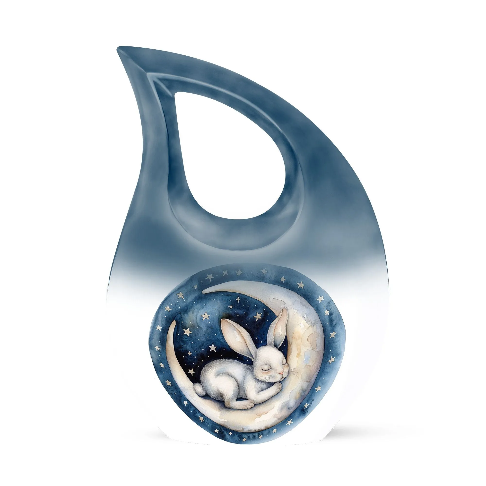 Extra Large White Bunny Moon Tribute - Memorial Cremation Vessel