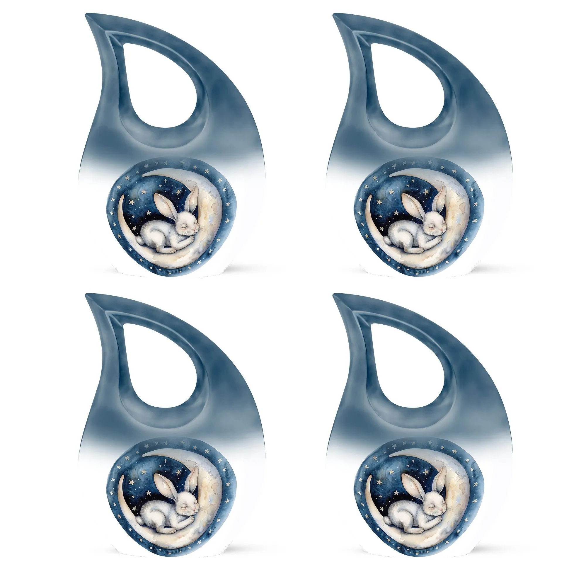 Extra Large White Bunny Moon Tribute - Memorial Cremation Vessel