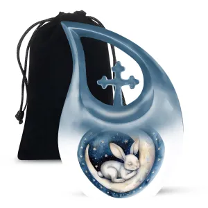 Extra Large White Bunny Moon Tribute - Memorial Cremation Vessel