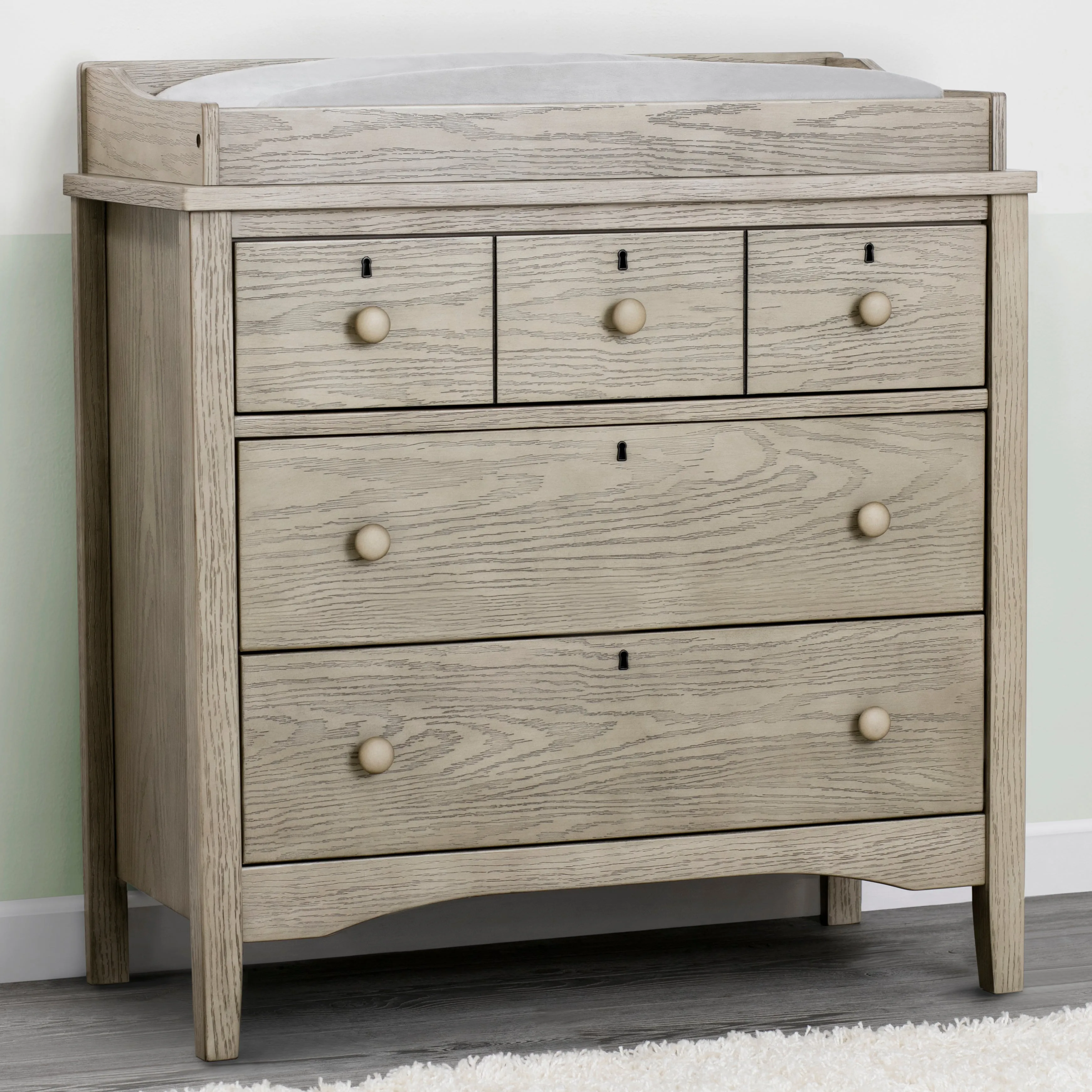 Farmhouse 3 Drawer Dresser with Changing Top