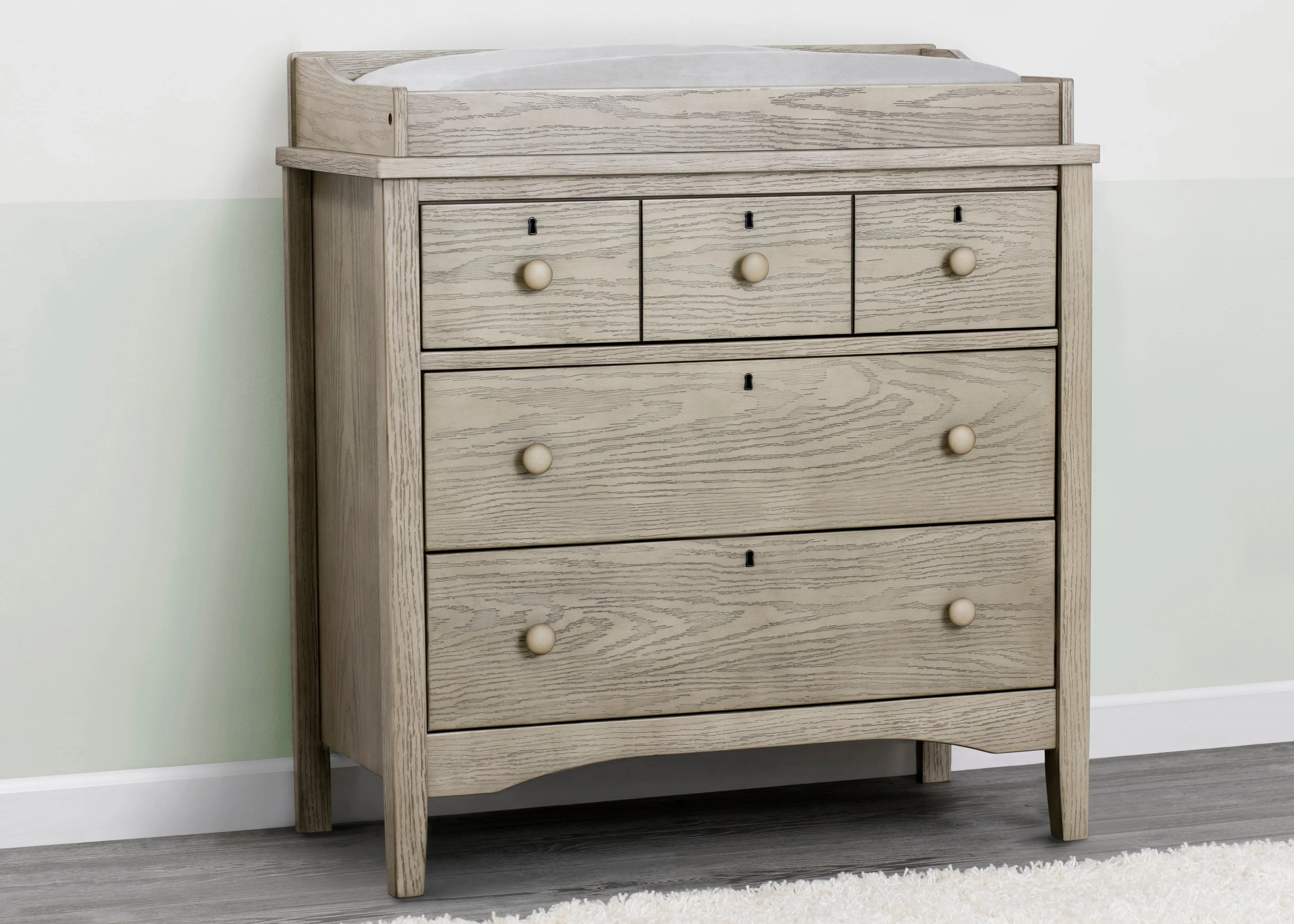 Farmhouse 3 Drawer Dresser with Changing Top