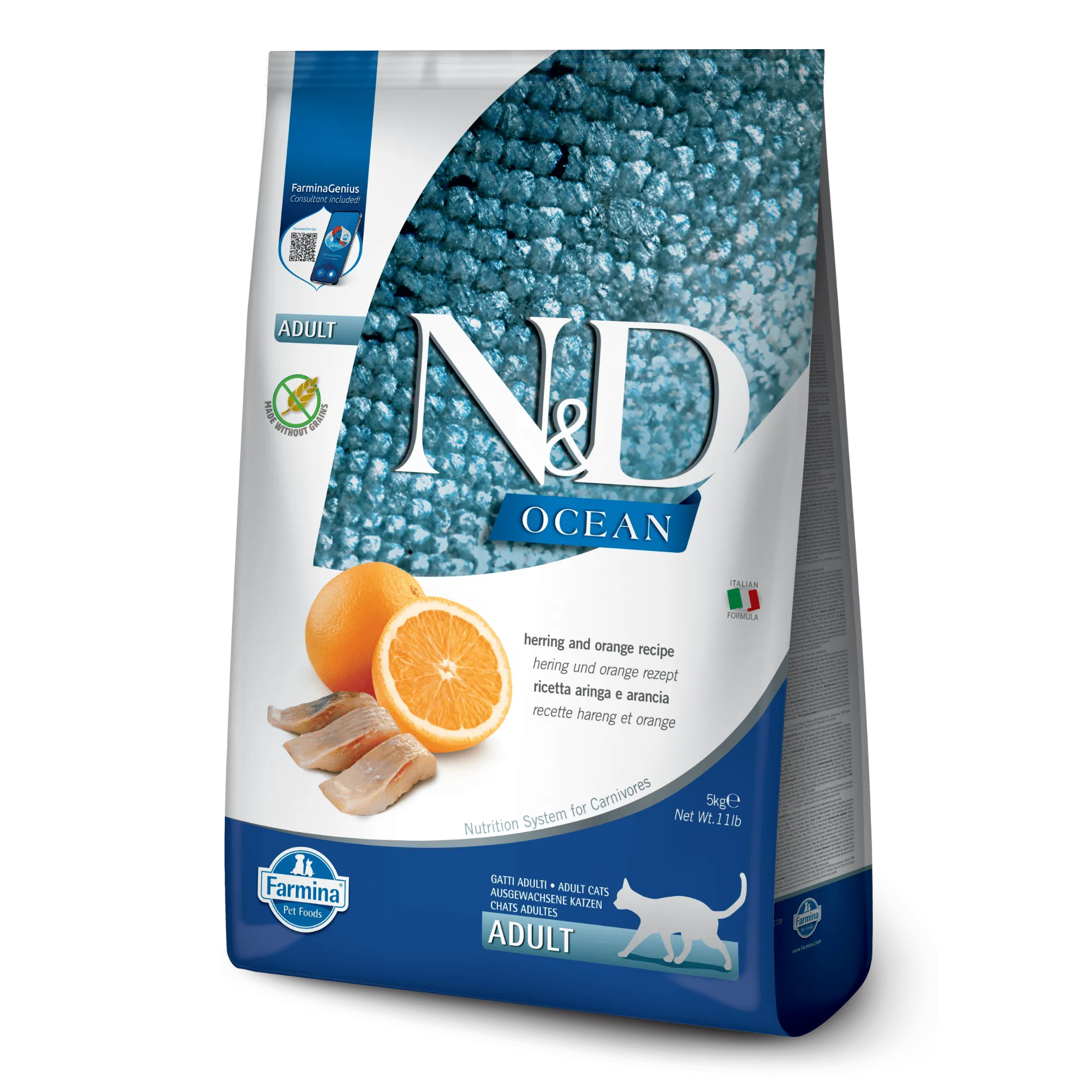 Farmina N&D Ocean Grain Free Herring & Orange Adult Dry Cat Food