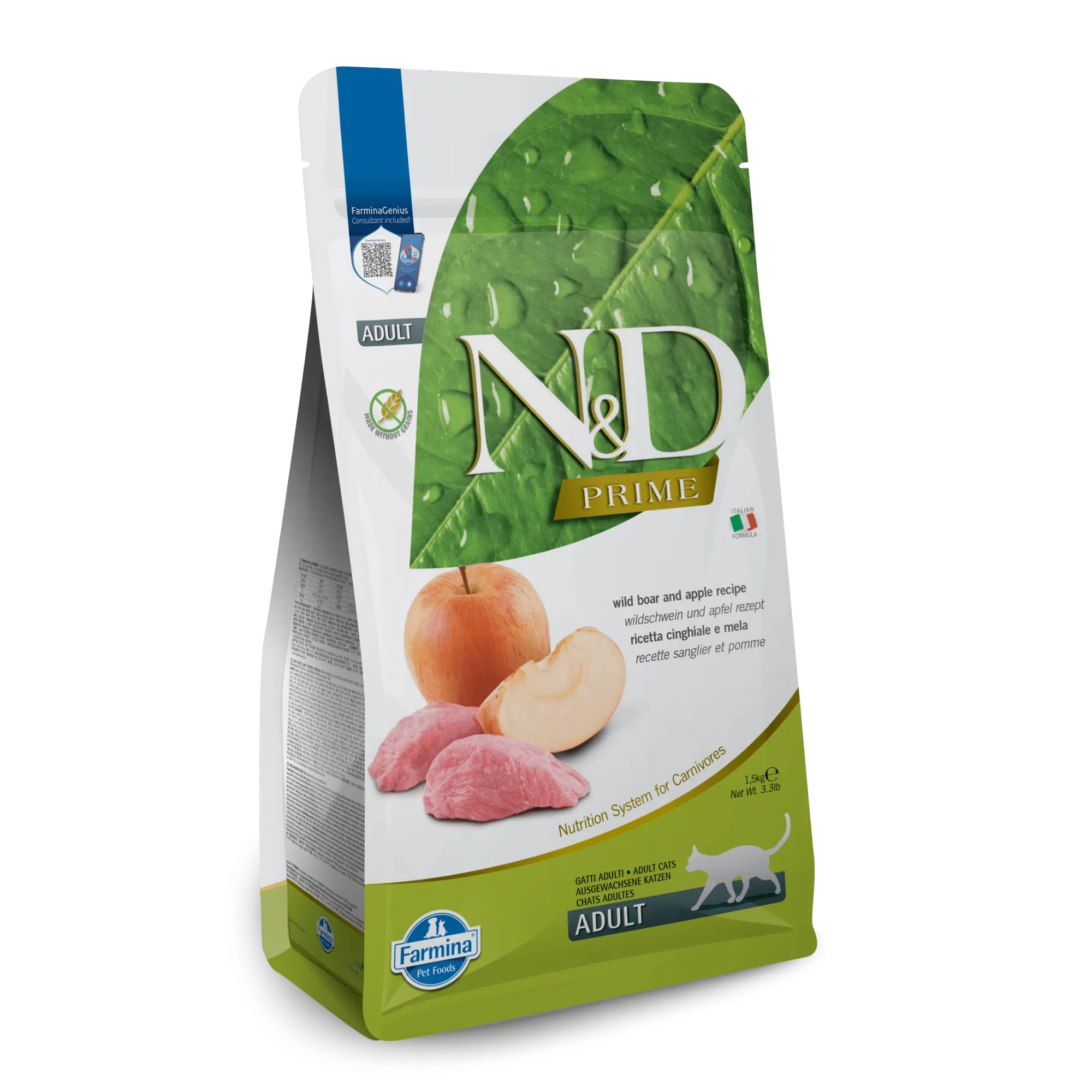 Farmina N&D Prime Grain Free Wild Boar & Apple Adult Dry Cat Food
