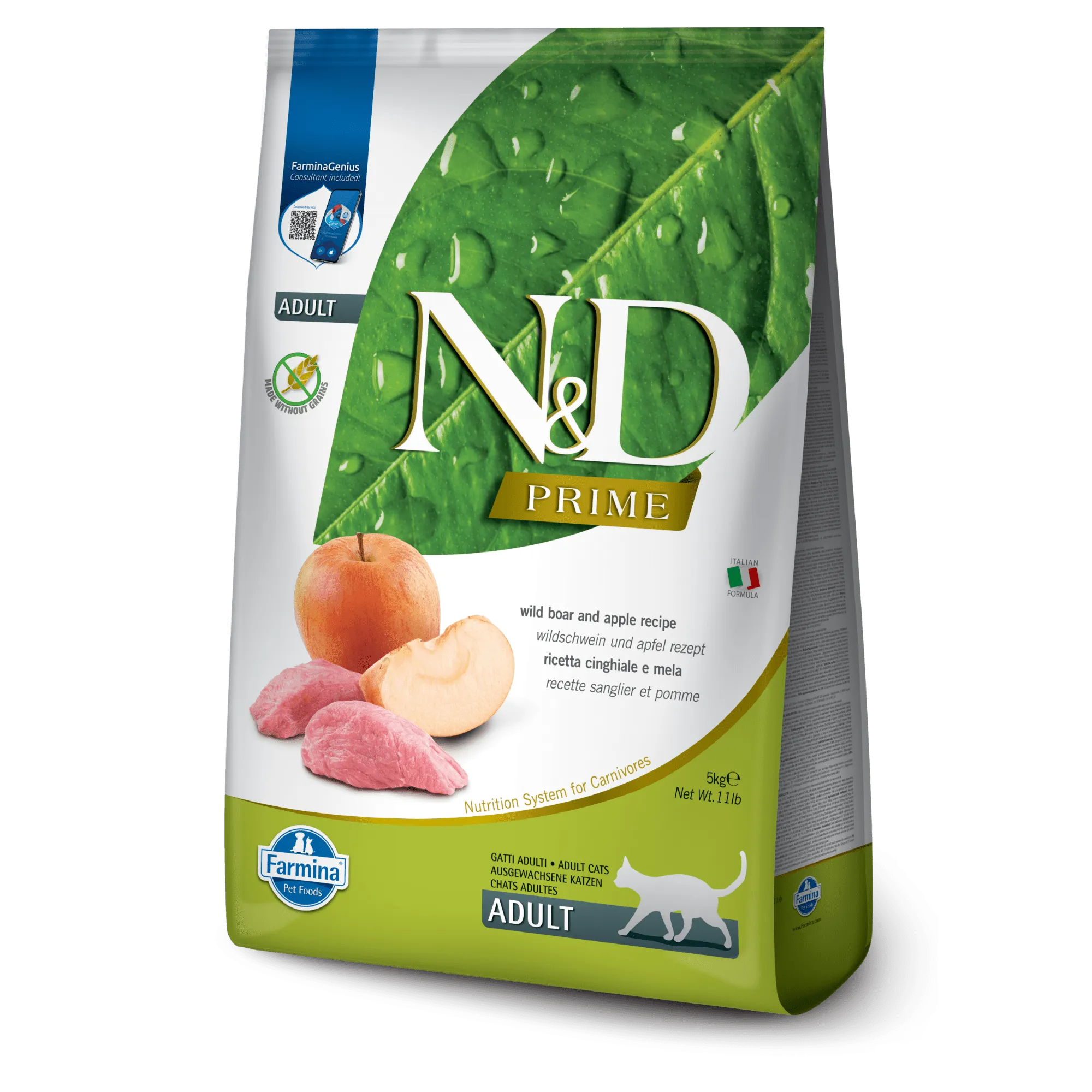 Farmina N&D Prime Grain Free Wild Boar & Apple Adult Dry Cat Food
