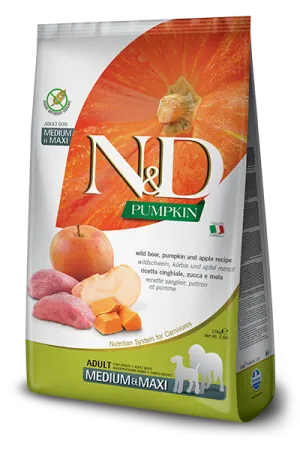 Farmina N&D Pumpkin Grain Free Boar, Pumpkin & Apple Medium & Maxi Adult Dry Dog Food