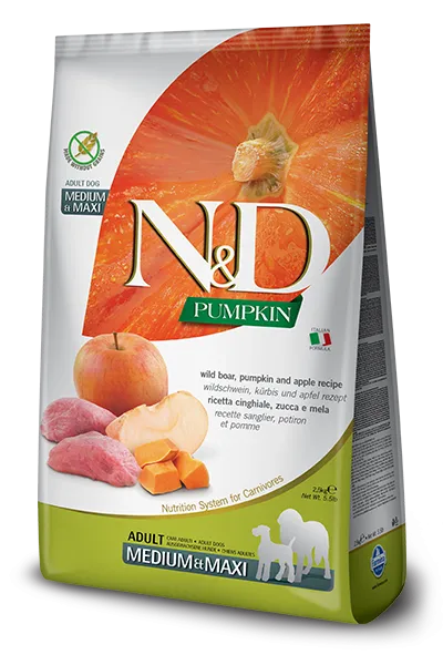 Farmina N&D Pumpkin Grain Free Boar, Pumpkin & Apple Medium & Maxi Adult Dry Dog Food