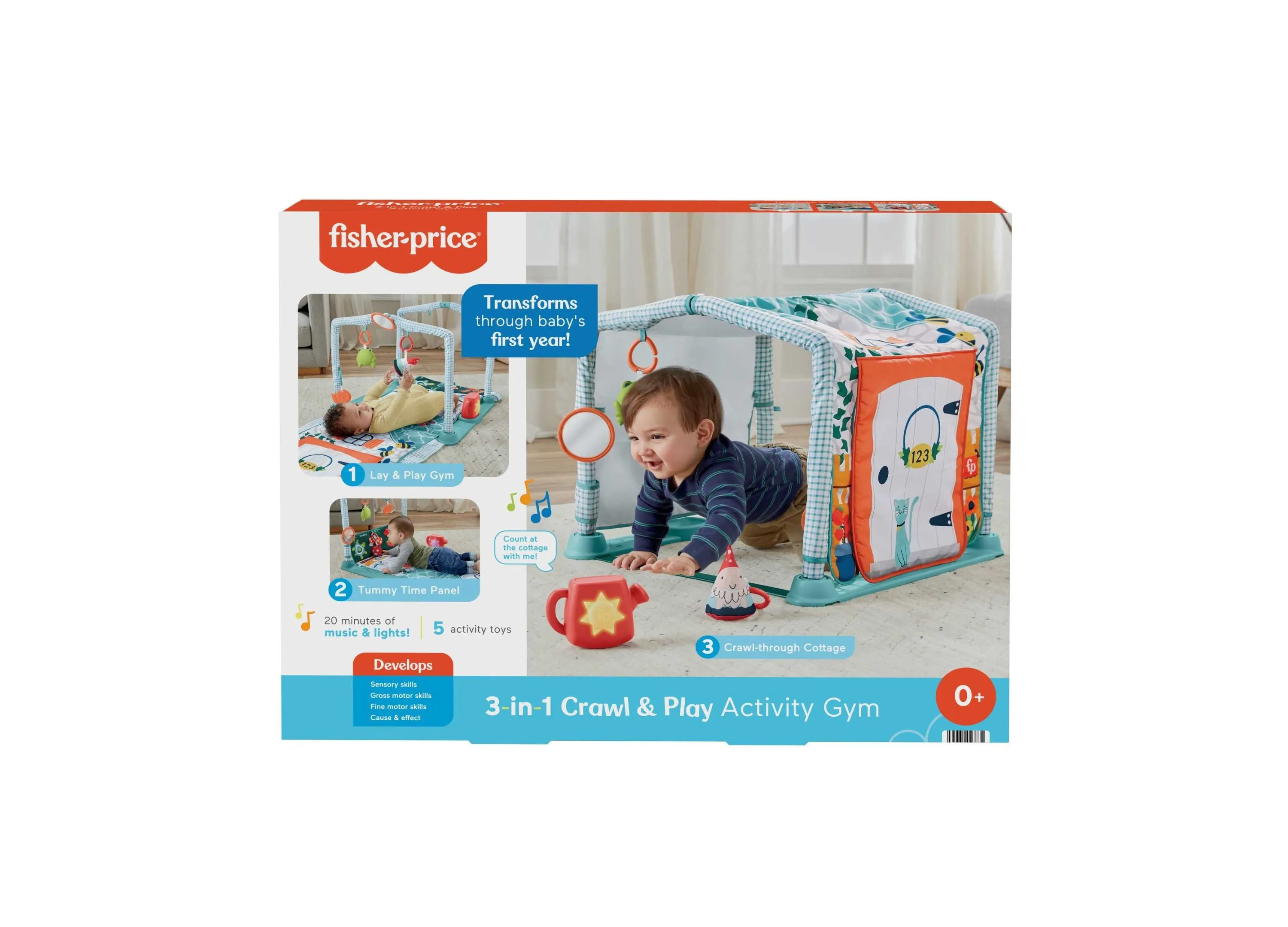 Fisher-Price 3-in-1 Crawl & Play Activity Gym Cottage Theme