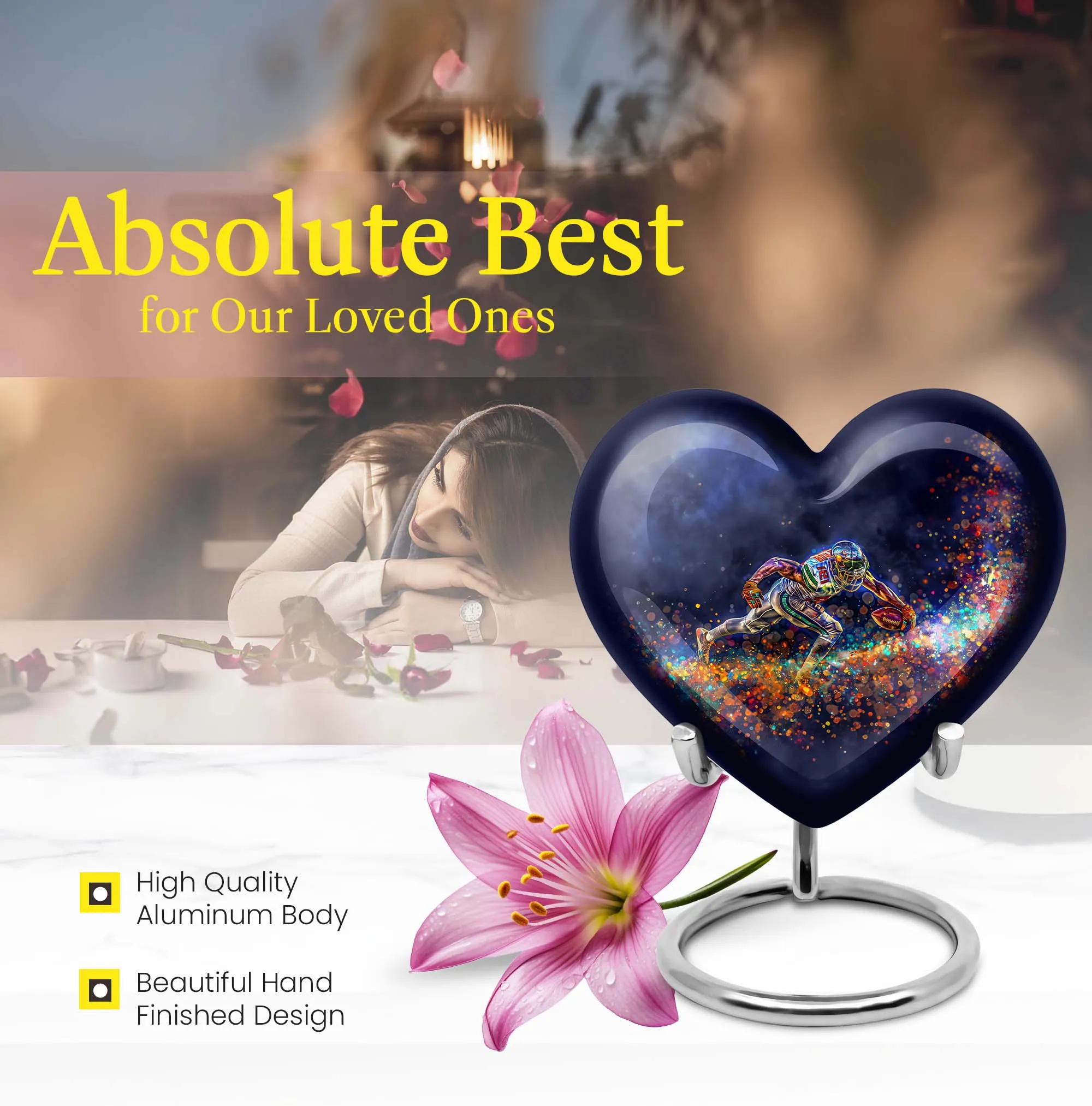 Footboll Tribute: Cherishable Medium Sized Memorial Urn