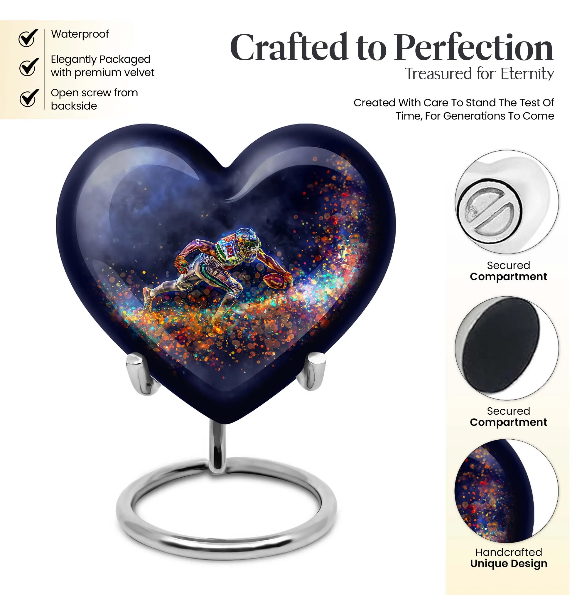 Footboll Tribute: Cherishable Medium Sized Memorial Urn