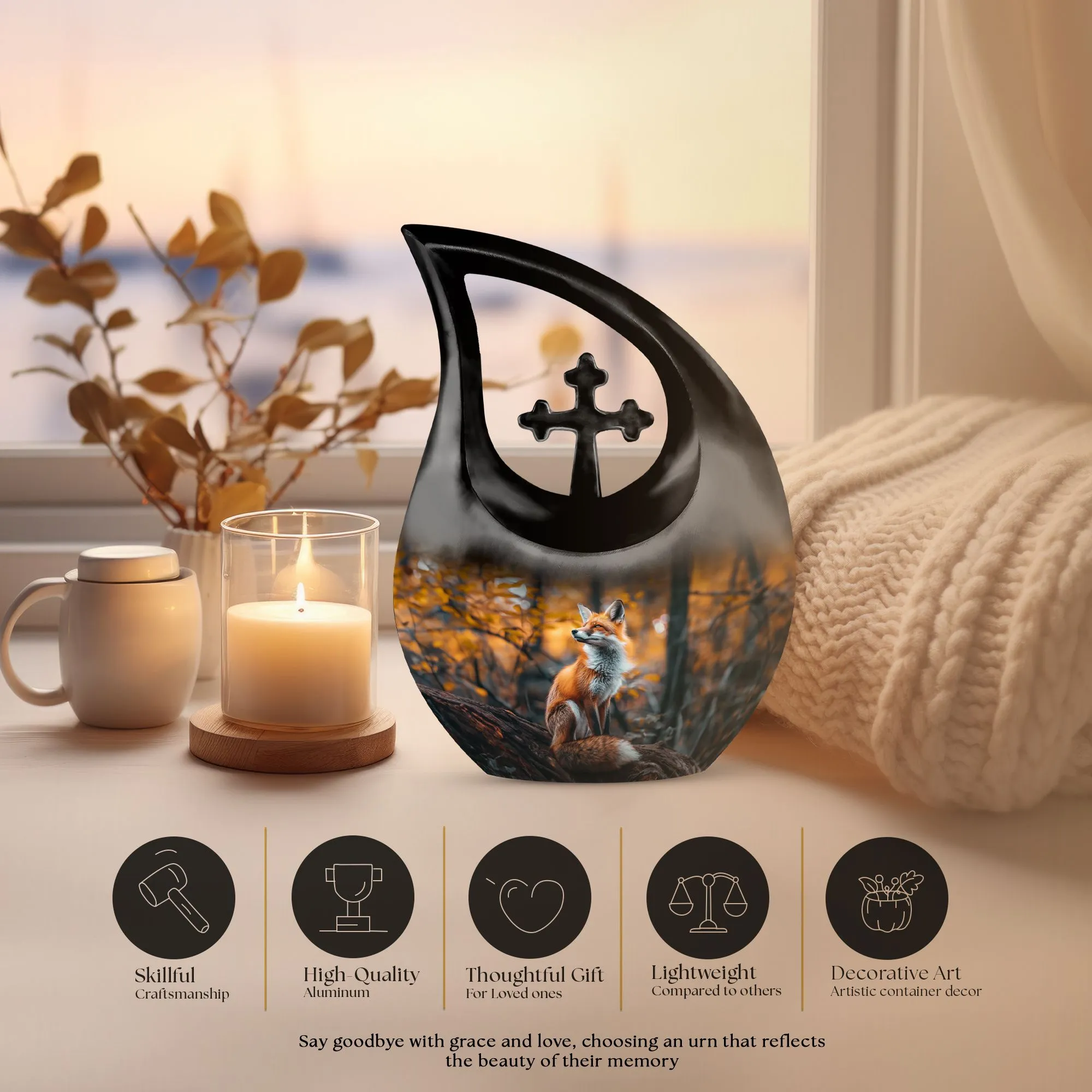 Fox Eternity: Personalized Memorial Urn for Ascending Spirits