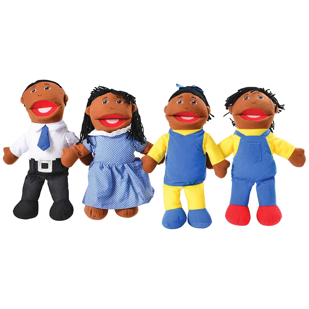 Full Bodied African American Family Puppets | 4 Piece Set