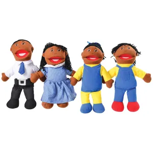 Full Bodied African American Family Puppets | 4 Piece Set