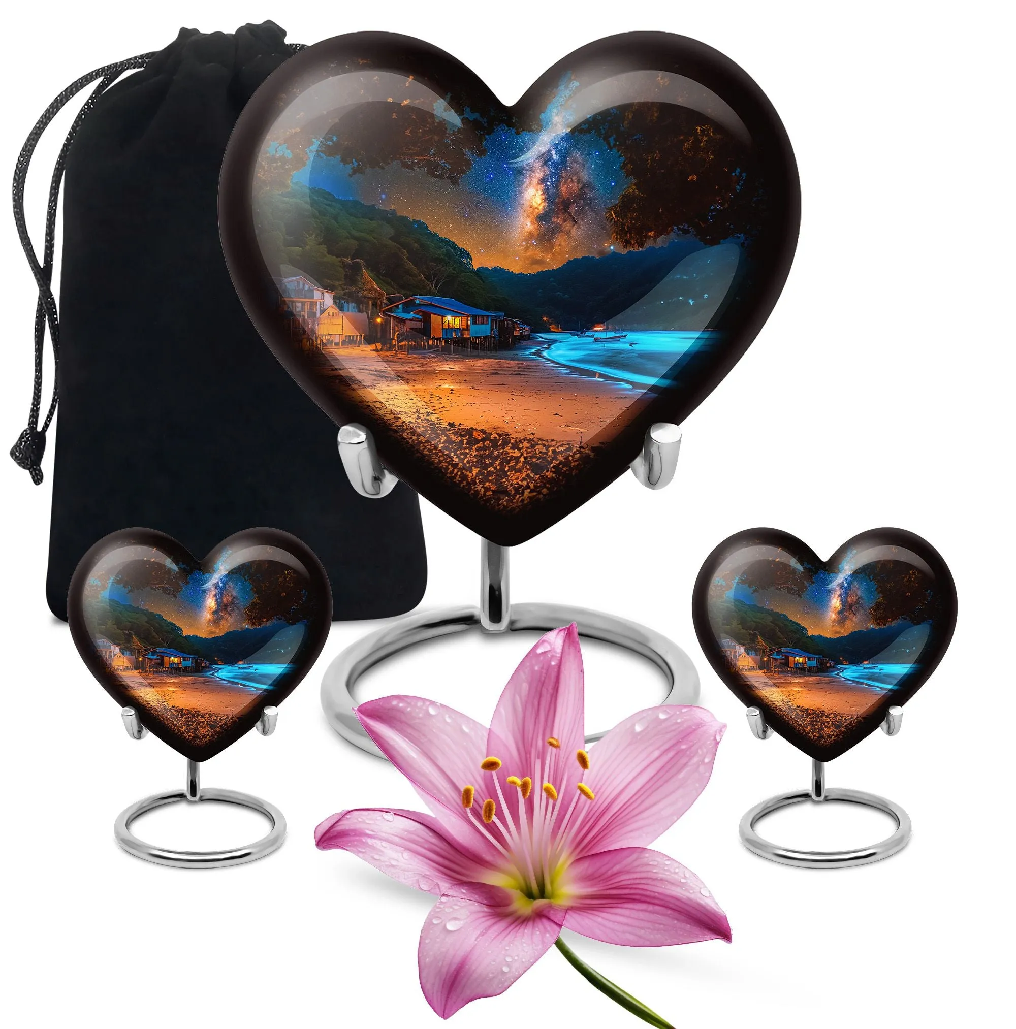 Galaxy Heart - Premium Cremation Urn for Human Remains