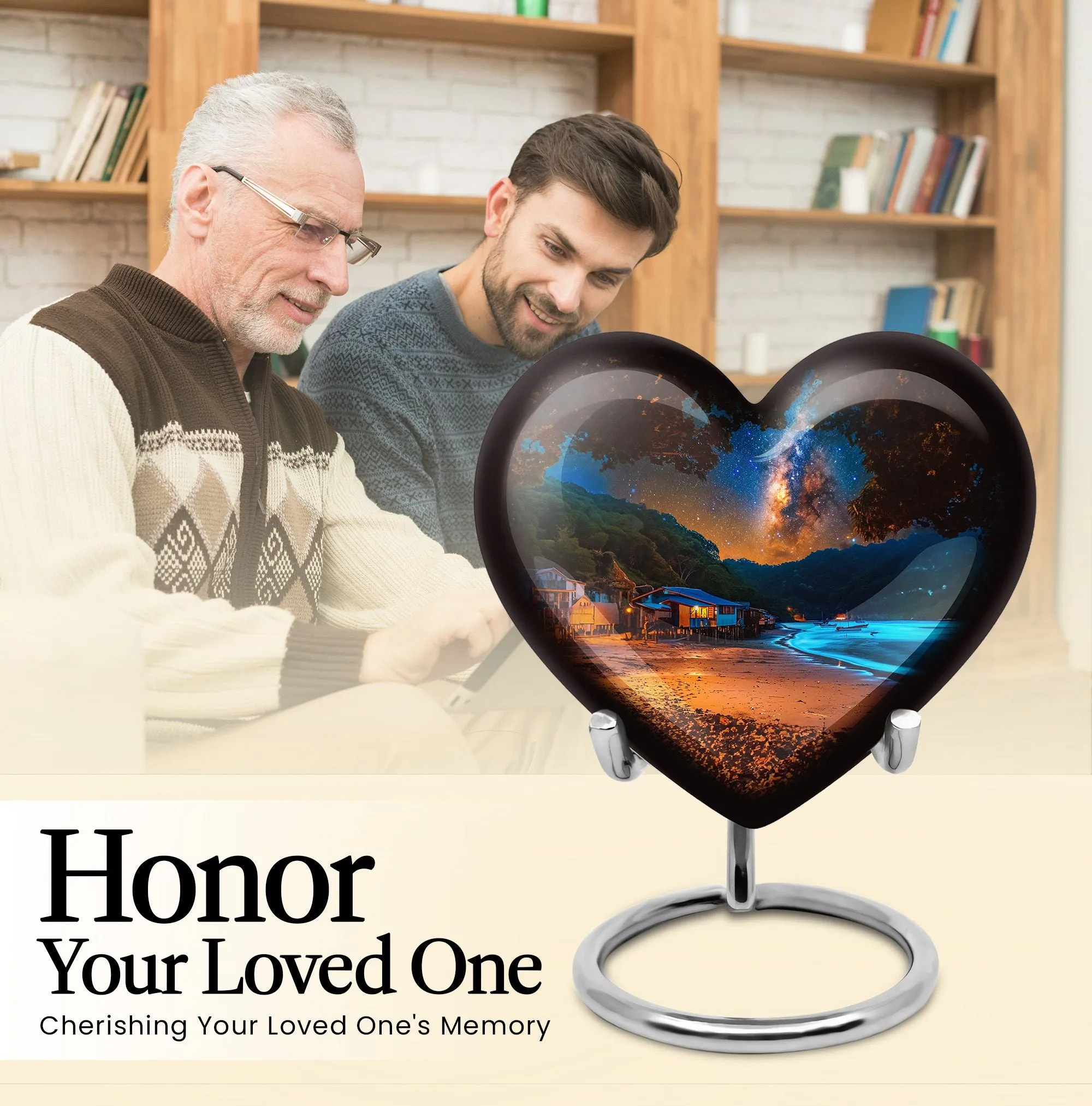 Galaxy Heart - Premium Cremation Urn for Human Remains