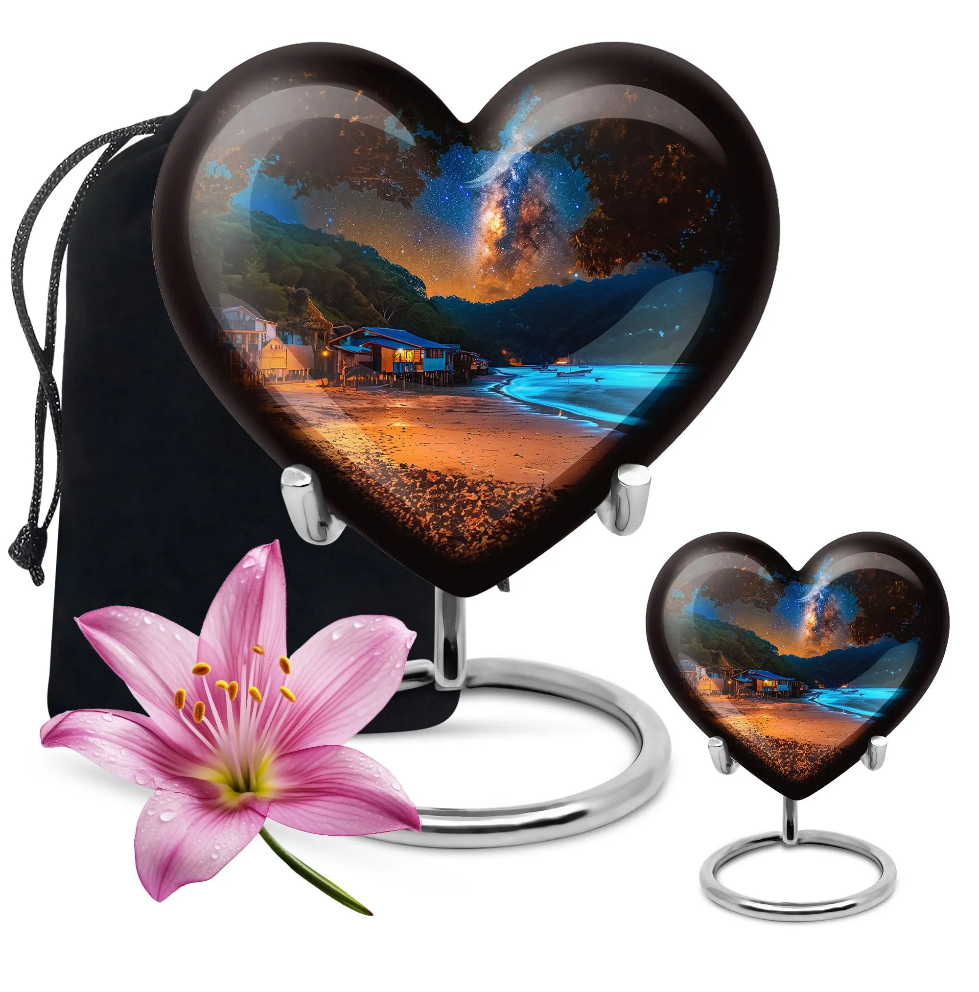 Galaxy Heart - Premium Cremation Urn for Human Remains