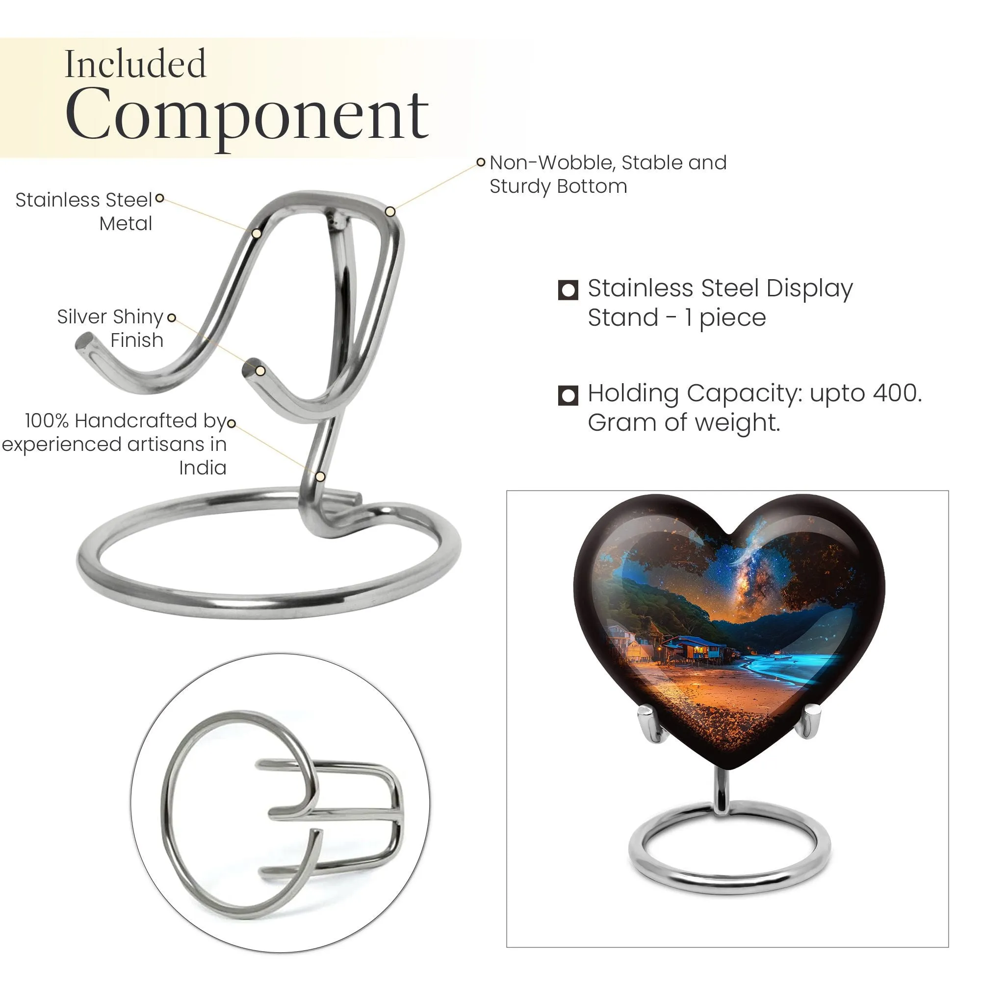 Galaxy Heart - Premium Cremation Urn for Human Remains